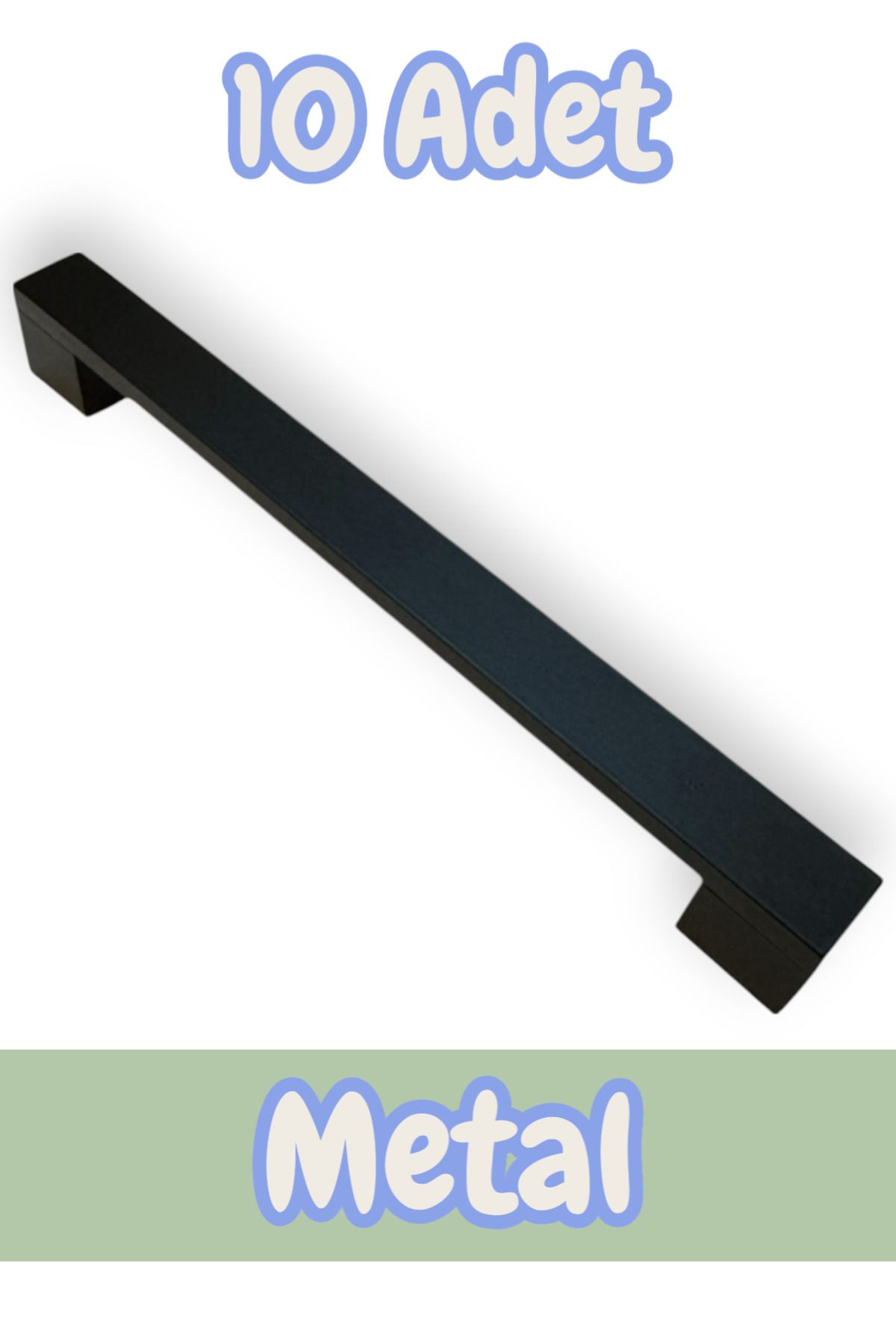onderhomestore Safran Kalın Alüminyum Metal Lüks Modern Mobilya Çekmece Mutfak Dolabı Kulpu Siyah (10 Adet)