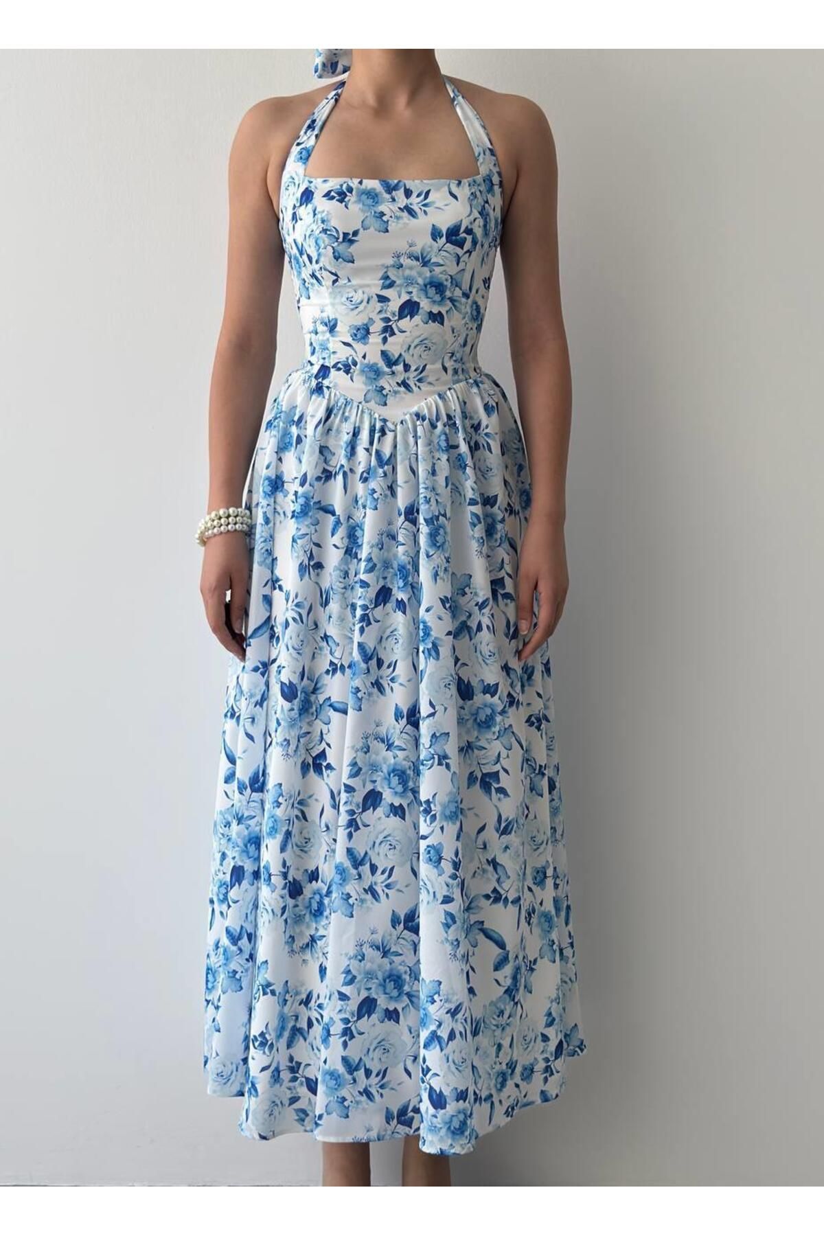 conconmoda Rans Çiçek Desen Midi Elbise
