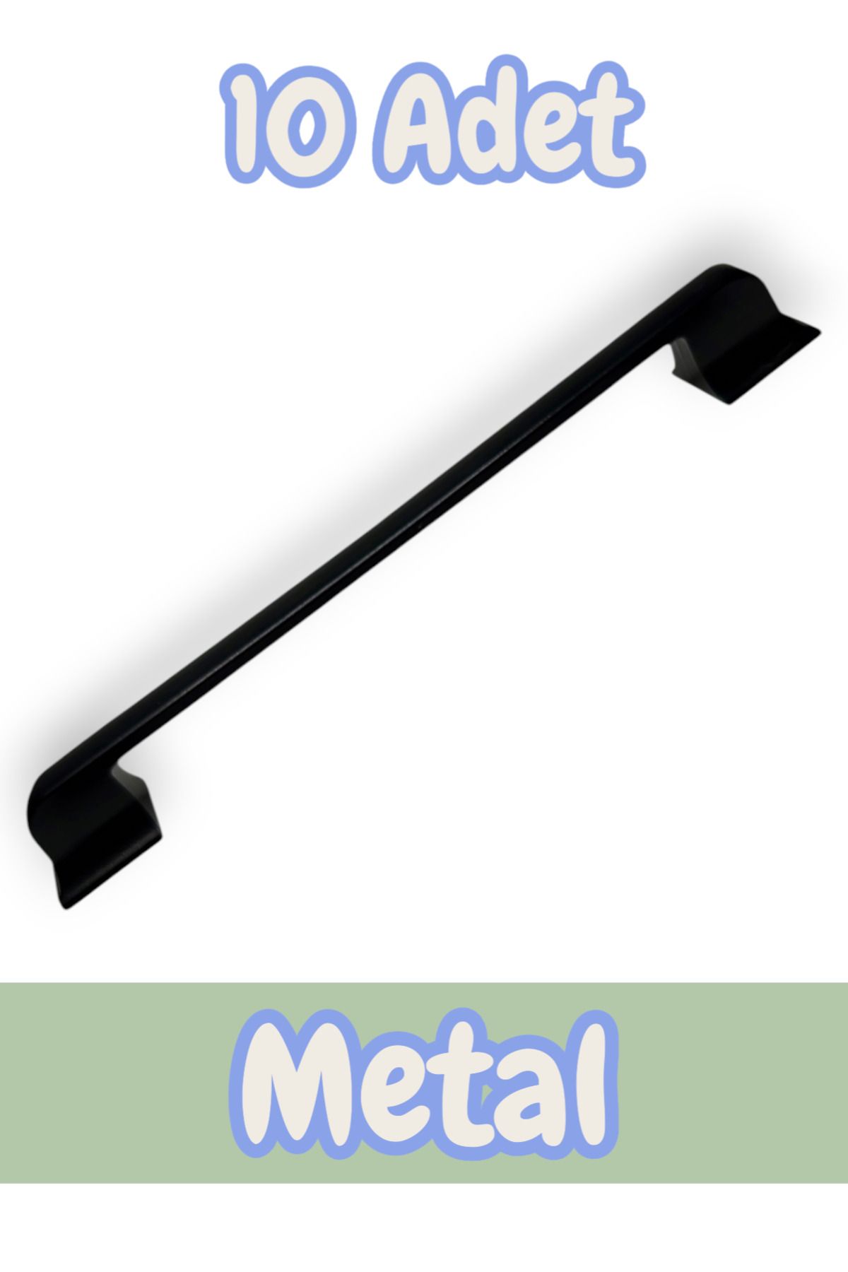 onderhomestore Beta Düz Metal Lüks Modern Mobilya Çekmece Mutfak Dolabı Kulpu Siyah 160mm-192mm (10 Adet)