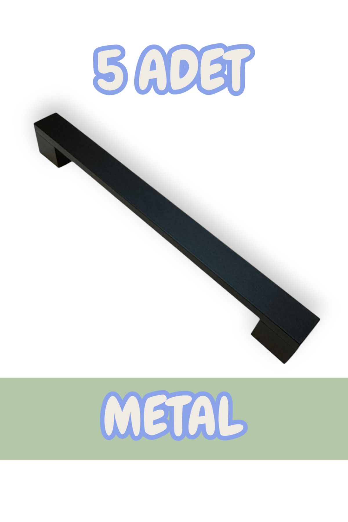 onderhomestore Safran Kalın Alüminyum Metal Lüks Modern Mobilya Çekmece Mutfak Dolabı Kulpu Siyah (5 Adet)
