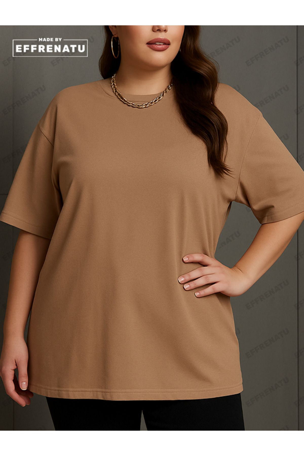 EFFRENATU-Large size wide pattern t-shirt series (oversize-curve) unisex 5