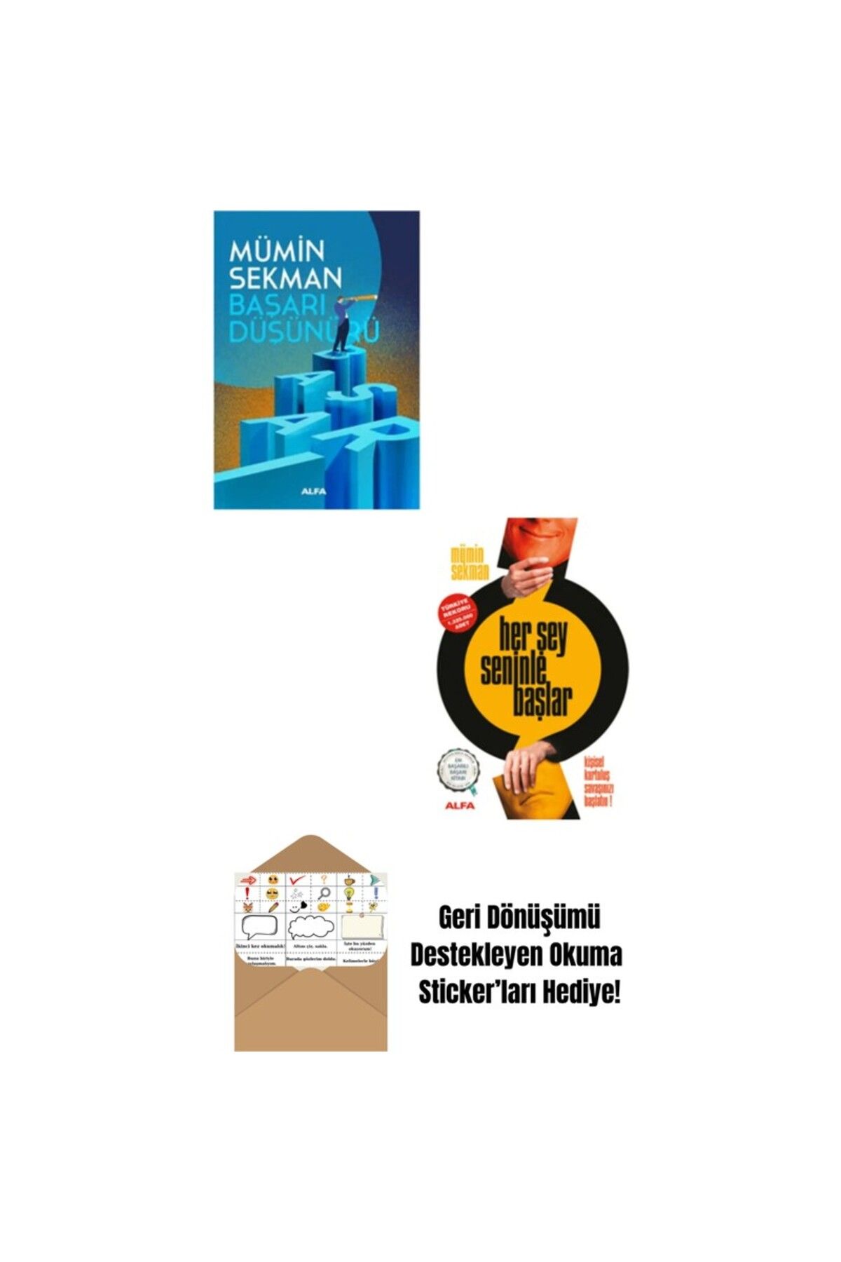 Alfa Yayınları Mümin Sekman 2 Kitap / Başarı Düşünürü + Okuma Sticker'ları