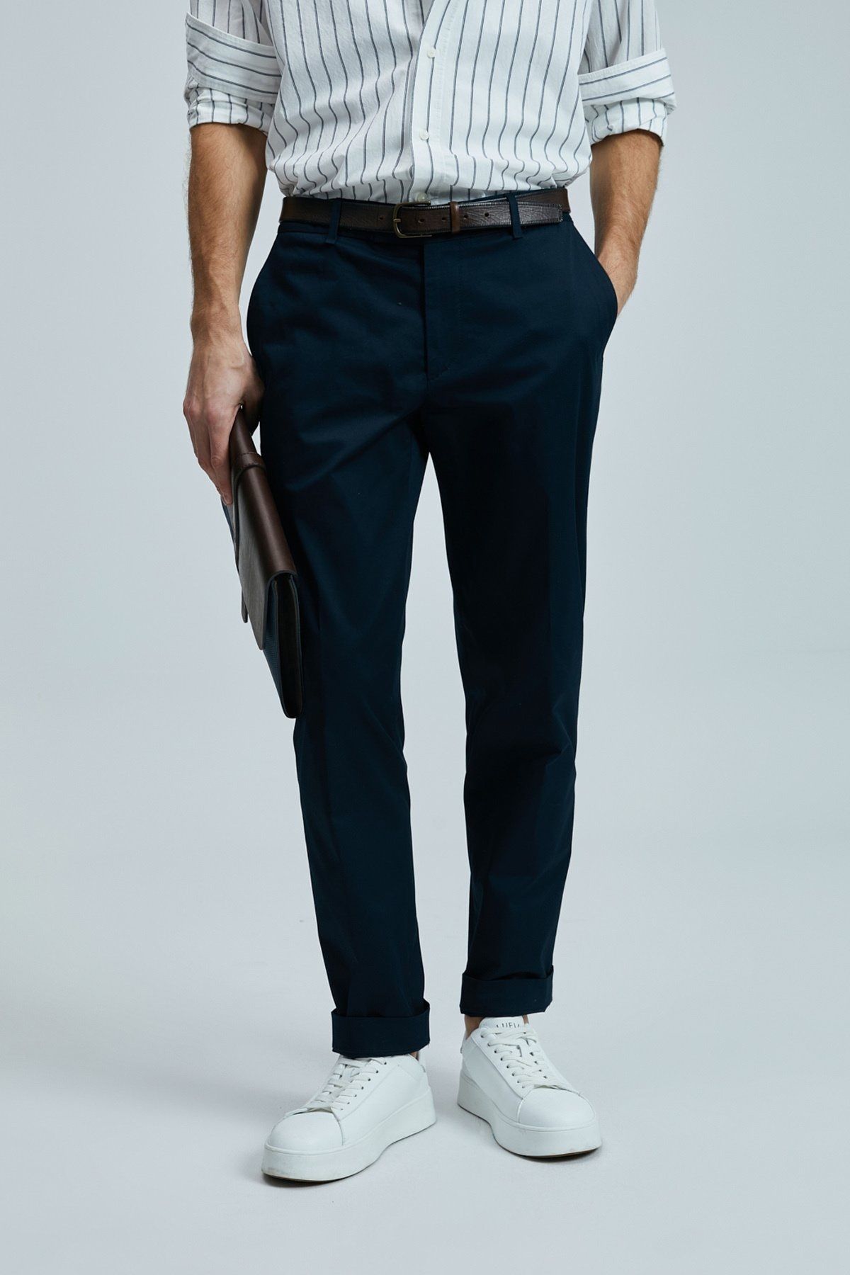 Lufian 111190339 Plus Smart Erkek Chino Pantolon Slim Fit Erkek Pantolon LACİVERT