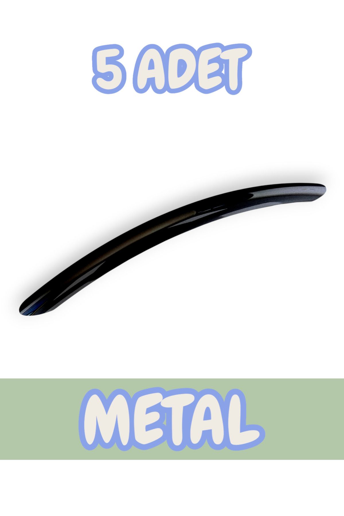 onderhomestore Eko Kumru Yay Alüminyum Metal Lüks Modern Mobilya Çekmece Mutfak Dolabı Kulpu Siyah (5 Adet)