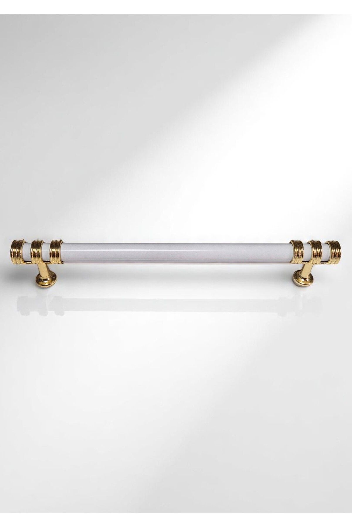 onderhomestore Nesli Alüminyum Metal Lüks Modern Mobilya Çekmece Mutfak Dolabı Kulpu Beyaz-Altın