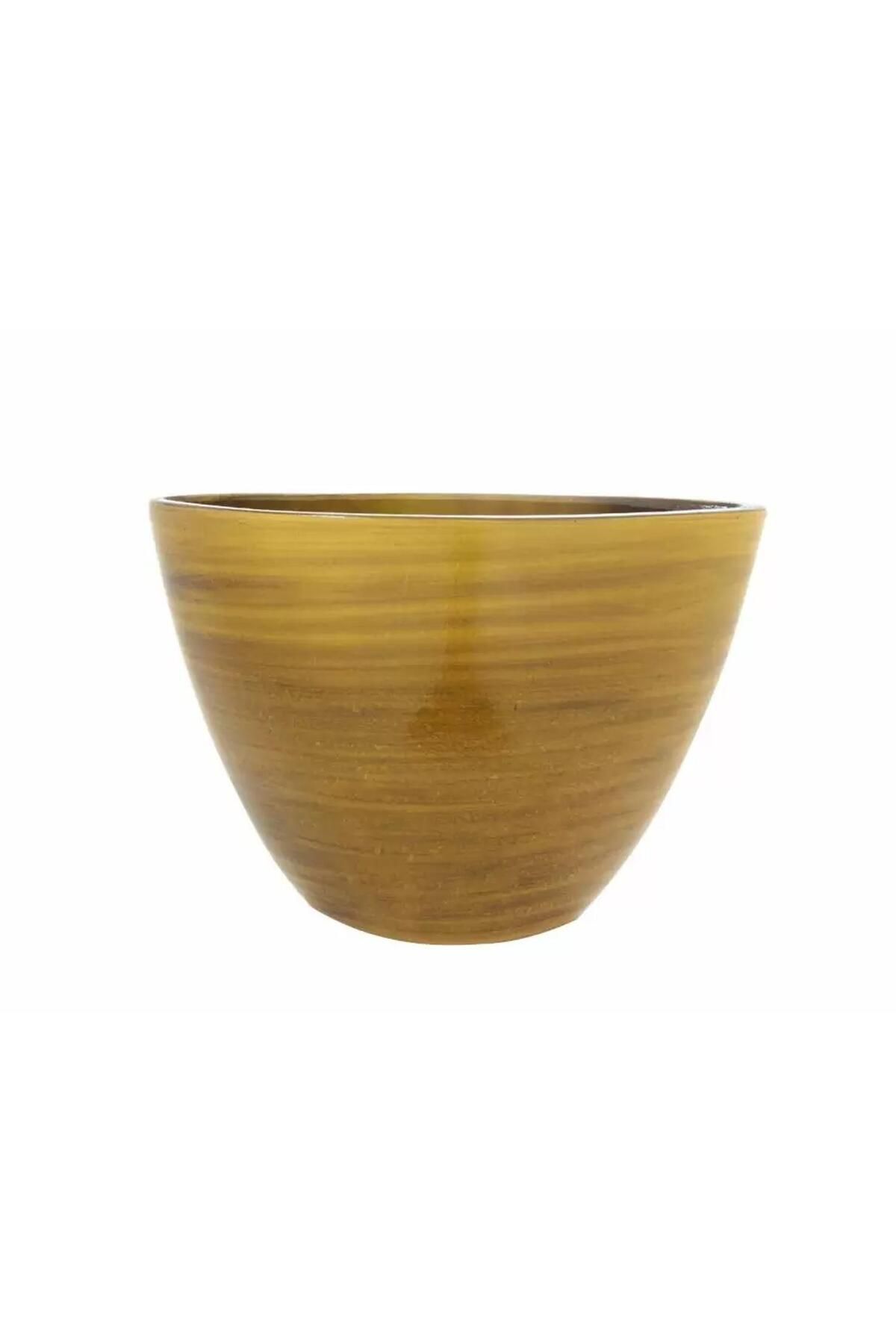 Ter Steege Cresta Seramik Oval Koyu Sarı Saksı 45*20*35cm