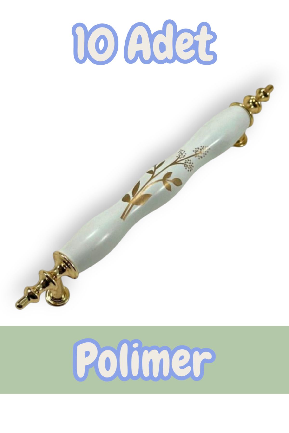 onderhomestore Polimer Zeytindalı Kulp Lüks Modern Mobilya Çekmece Vestiyer Mutfak Dolabı Kulpu 128mm (10 Adet)