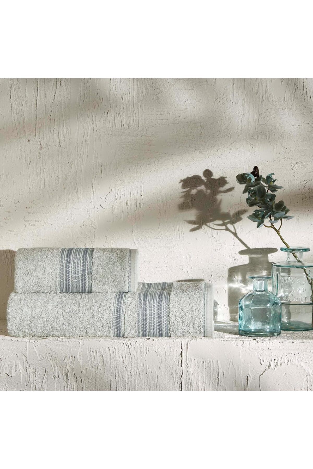 KDROĞLU plamystical Border Düz%100 Pamuk Banyo Havlusu, Su Yeşili, 90x150 cm newing 1139529