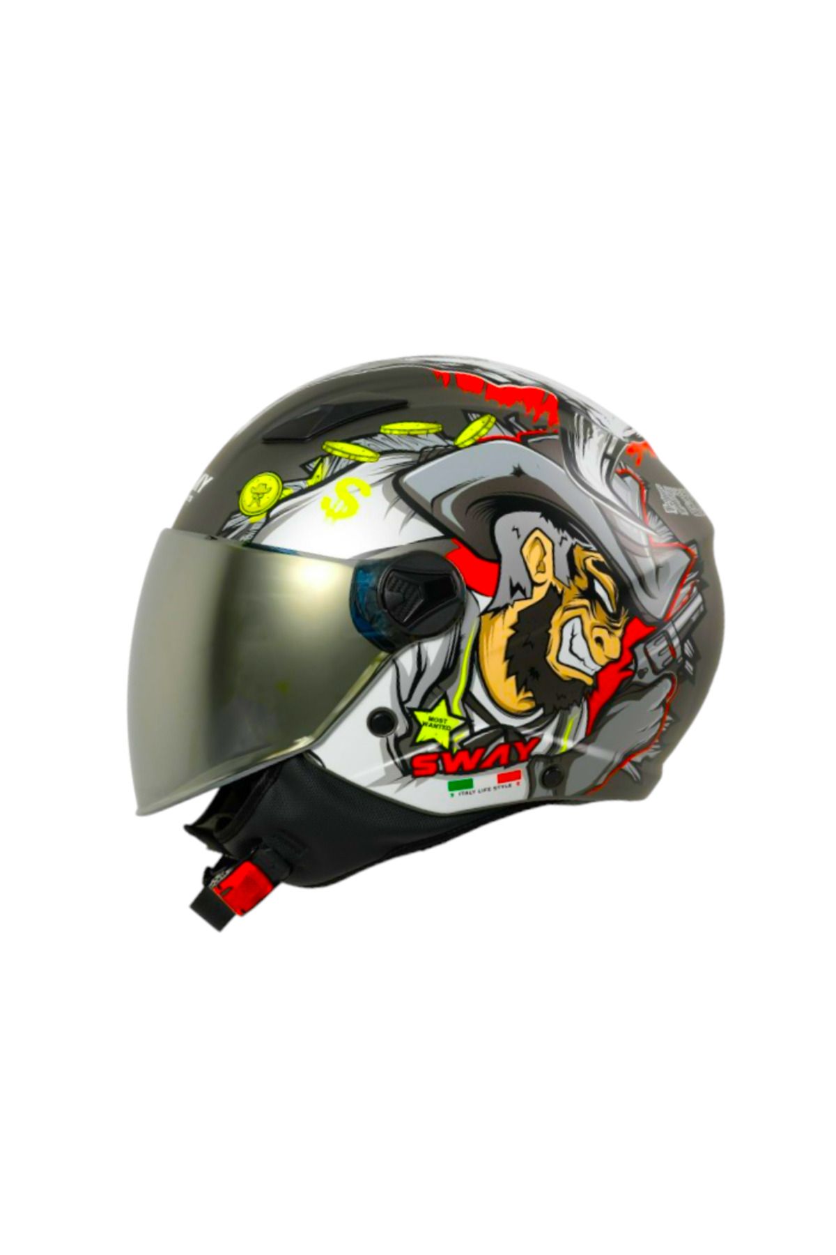 Sway Açık Kask Sw 765 Wanted Black
