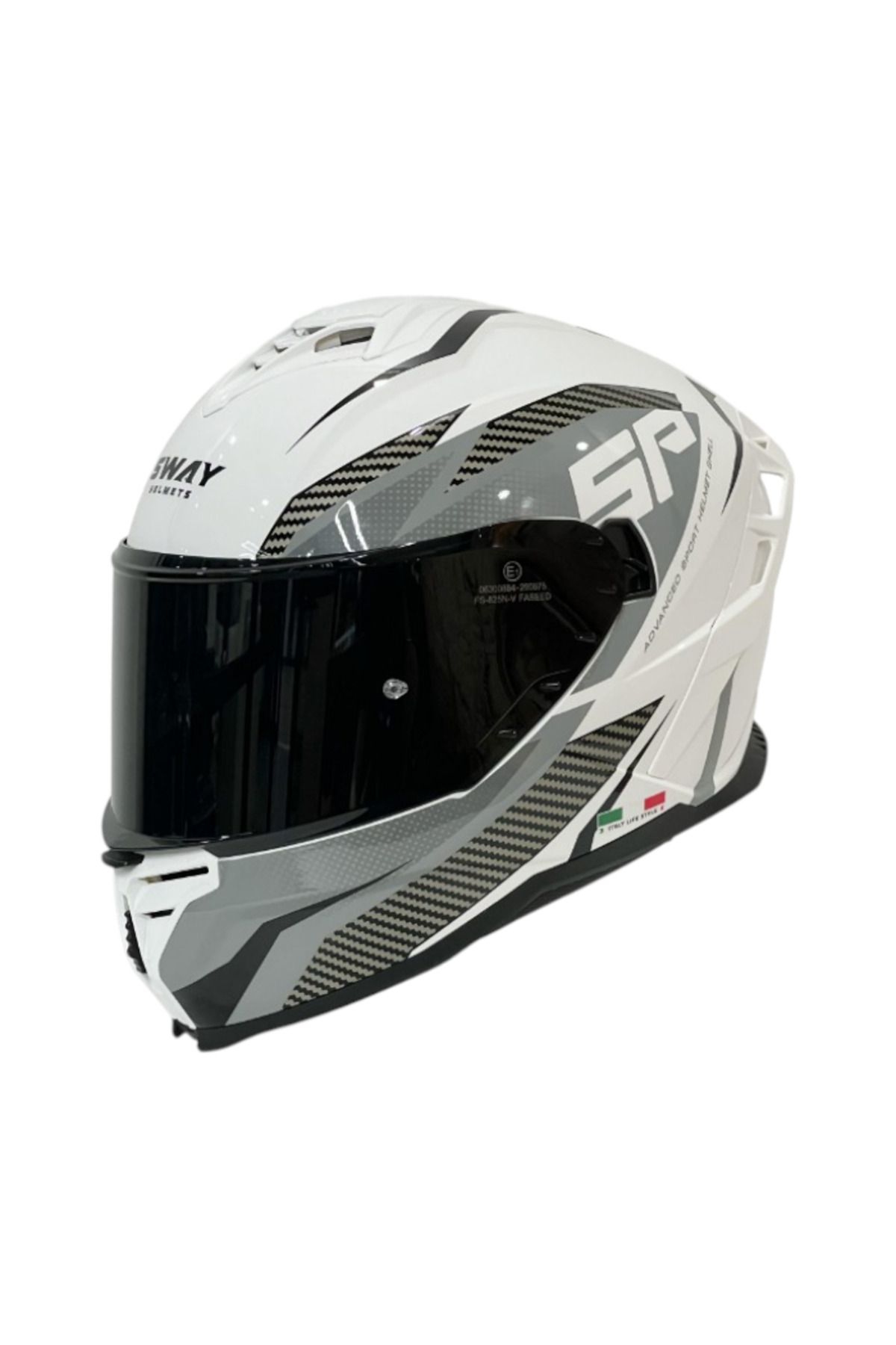 Sway Kapalı Kask Sw 867 Power Beyaz Siyah Gri
