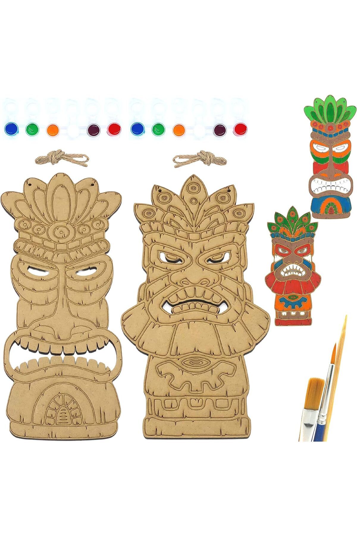 mazıdağı where inside İkili Set Etnik Totem Ahşap Boyama Tuval Seti Hediye Hobi Kiti Büyük Boy 30 Cm mzda