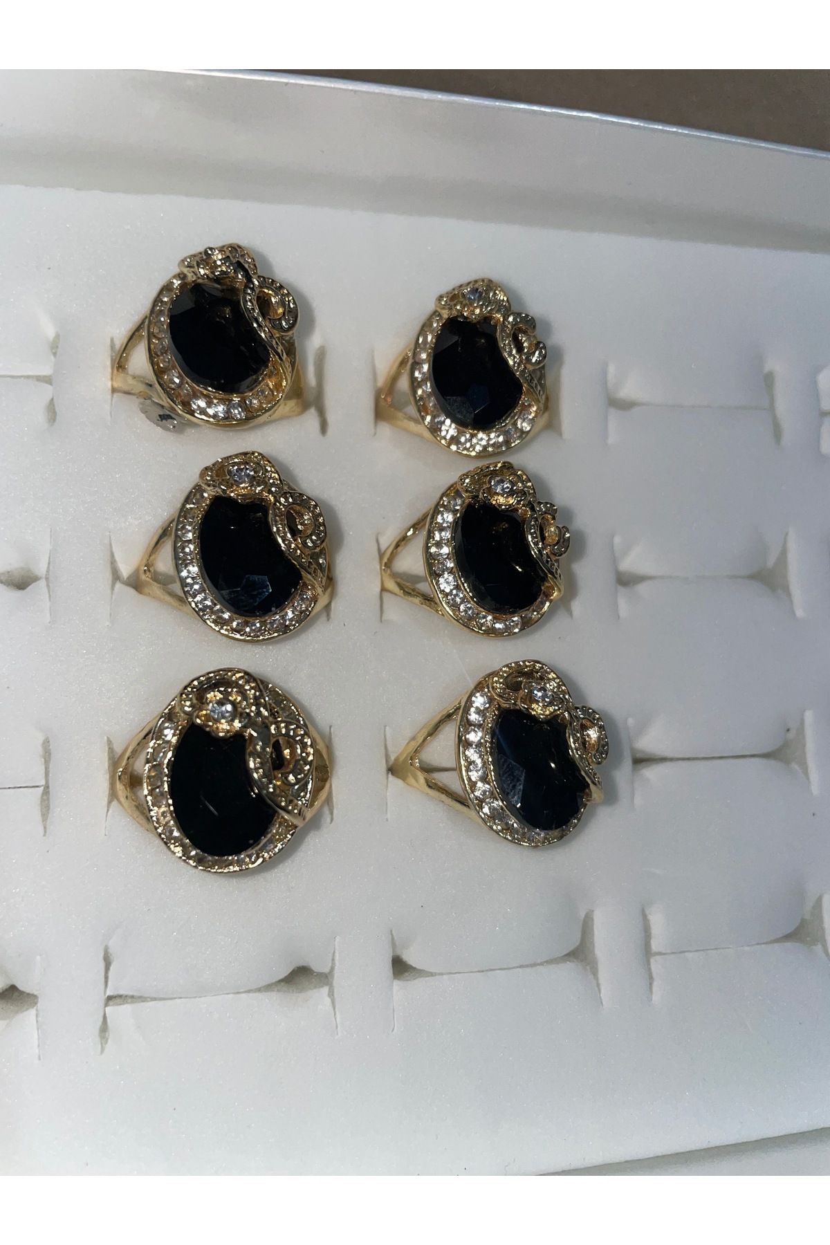 steelbijuteri 💍 Vintage Işıltı – Zirkon Taşlı Yüzükler (Renk Seçimli)
