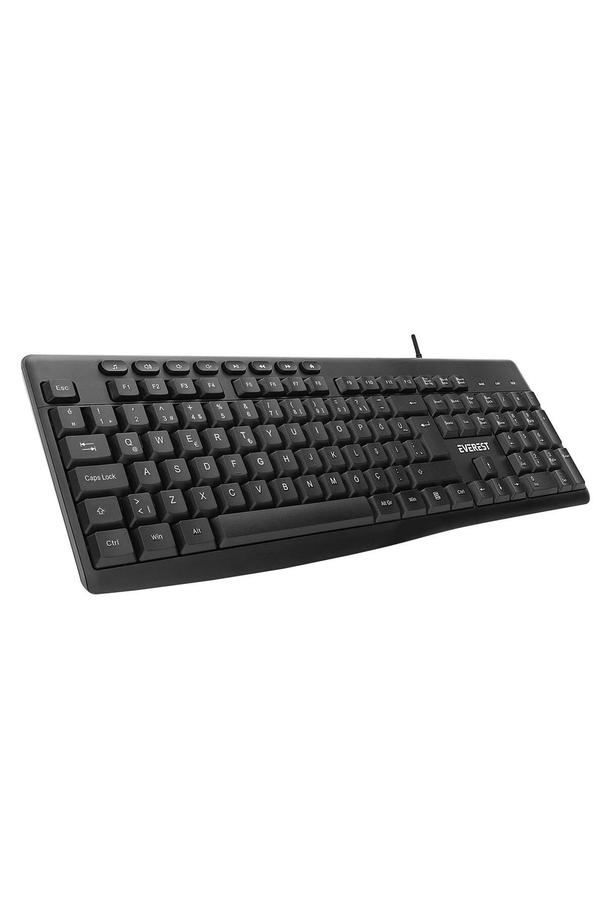 Everest Kb-619 Siyah Gri Usb 2 Metre Bakır Kablolu Q Multimedia Klavye