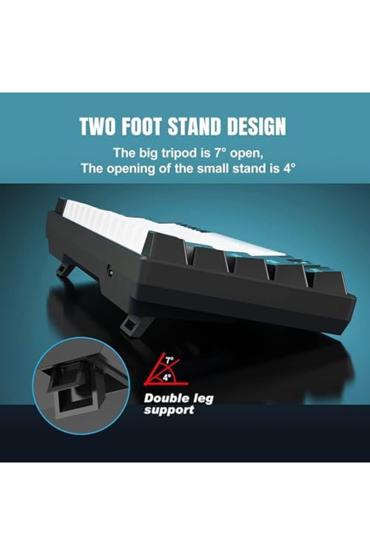 ROCK POW-Gaming Mechanical Keyboard, Wired Design, 60% Compact, Blue Switches, Multi-key Response, Compatible 6