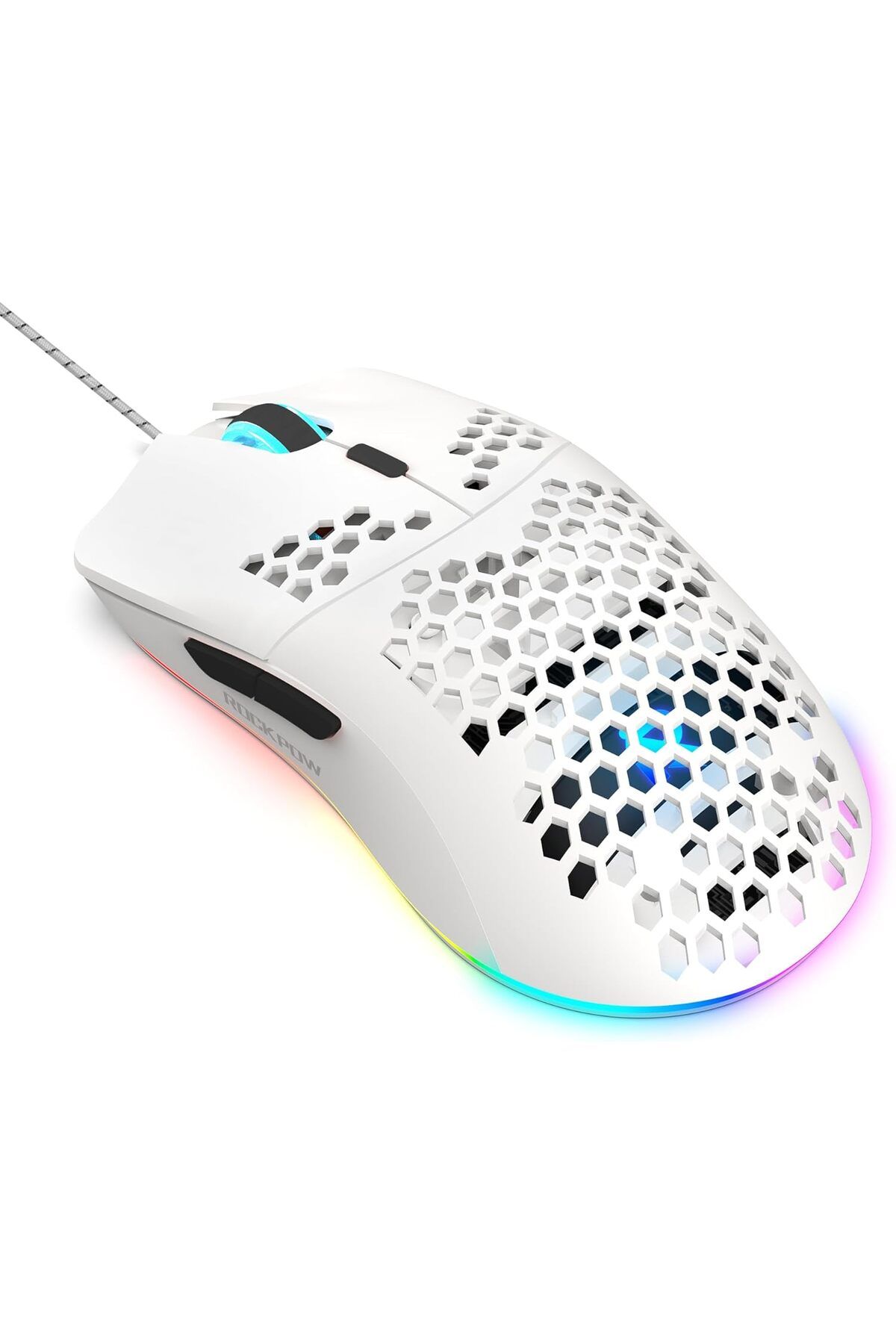 ROCK POW-Gaming Mouse, Honeycomb Design, RGB Backlight, Wired Mouse with 8000 DPI Optical Sensor 9