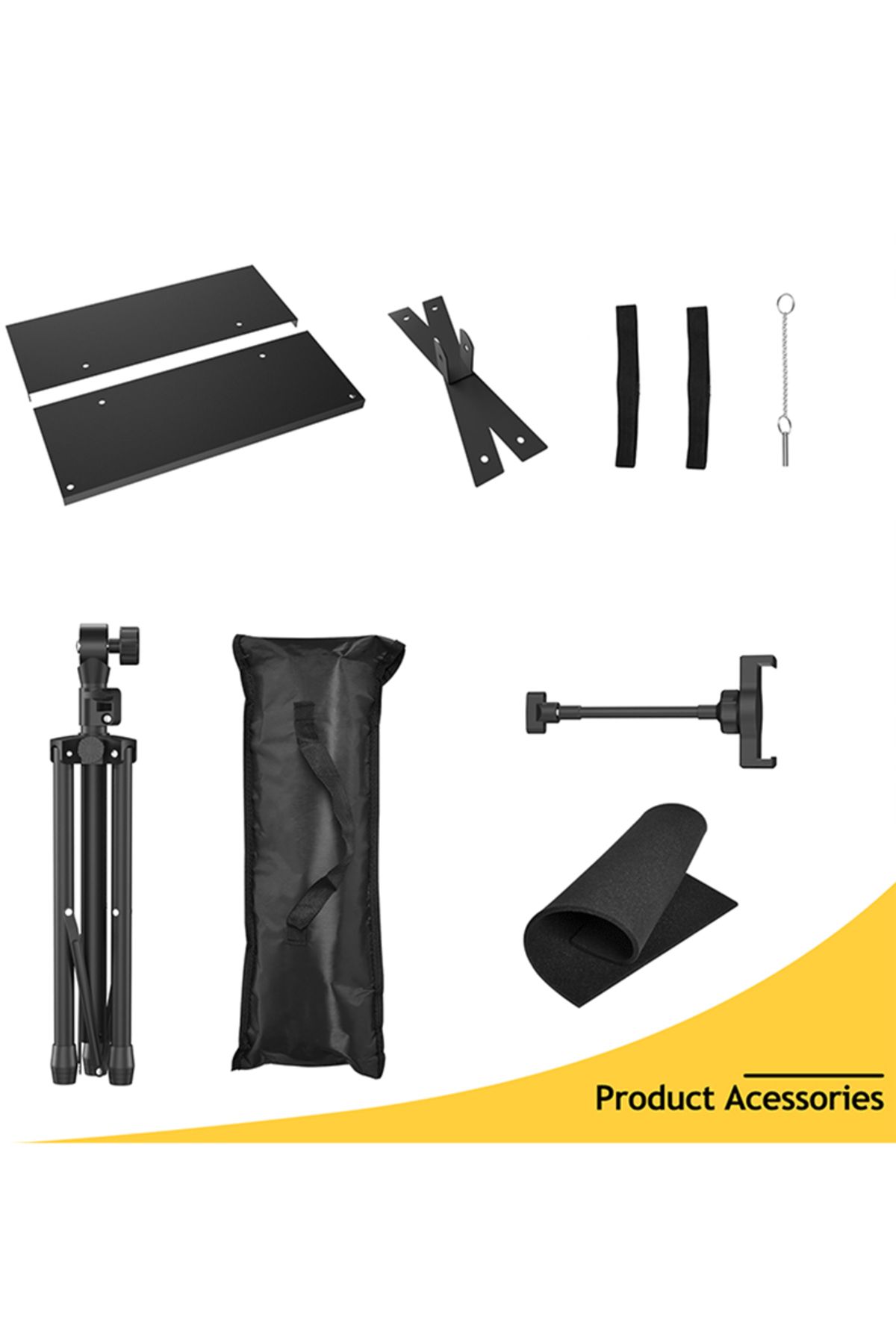 FlashHawk-Adjustable Projector Stand Tripod,Laptop Tripod with Phone Holder,Adjustable Laptop Floor Stand 7