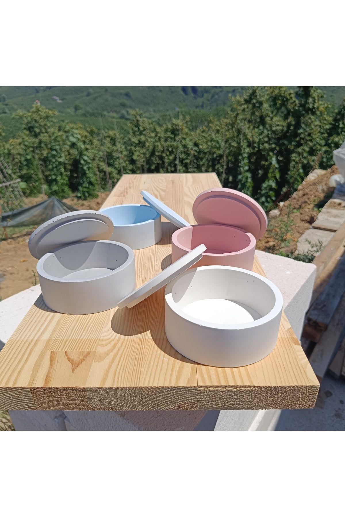 DemCey Home Taş Kase Çerezlik Kapaklı Oval Kutu