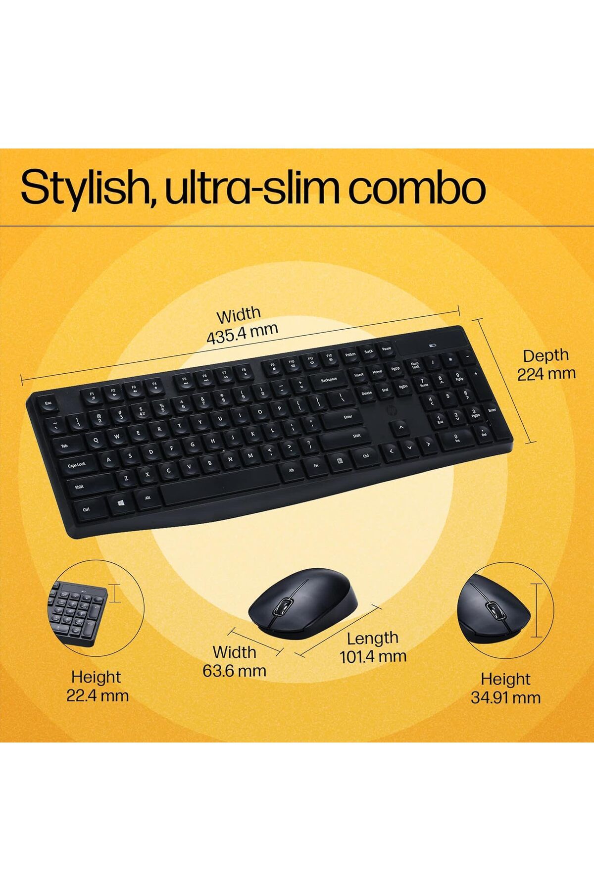 HP-مجموعة لوحة المفاتيح والماوس اللاسلكية - CS10 3