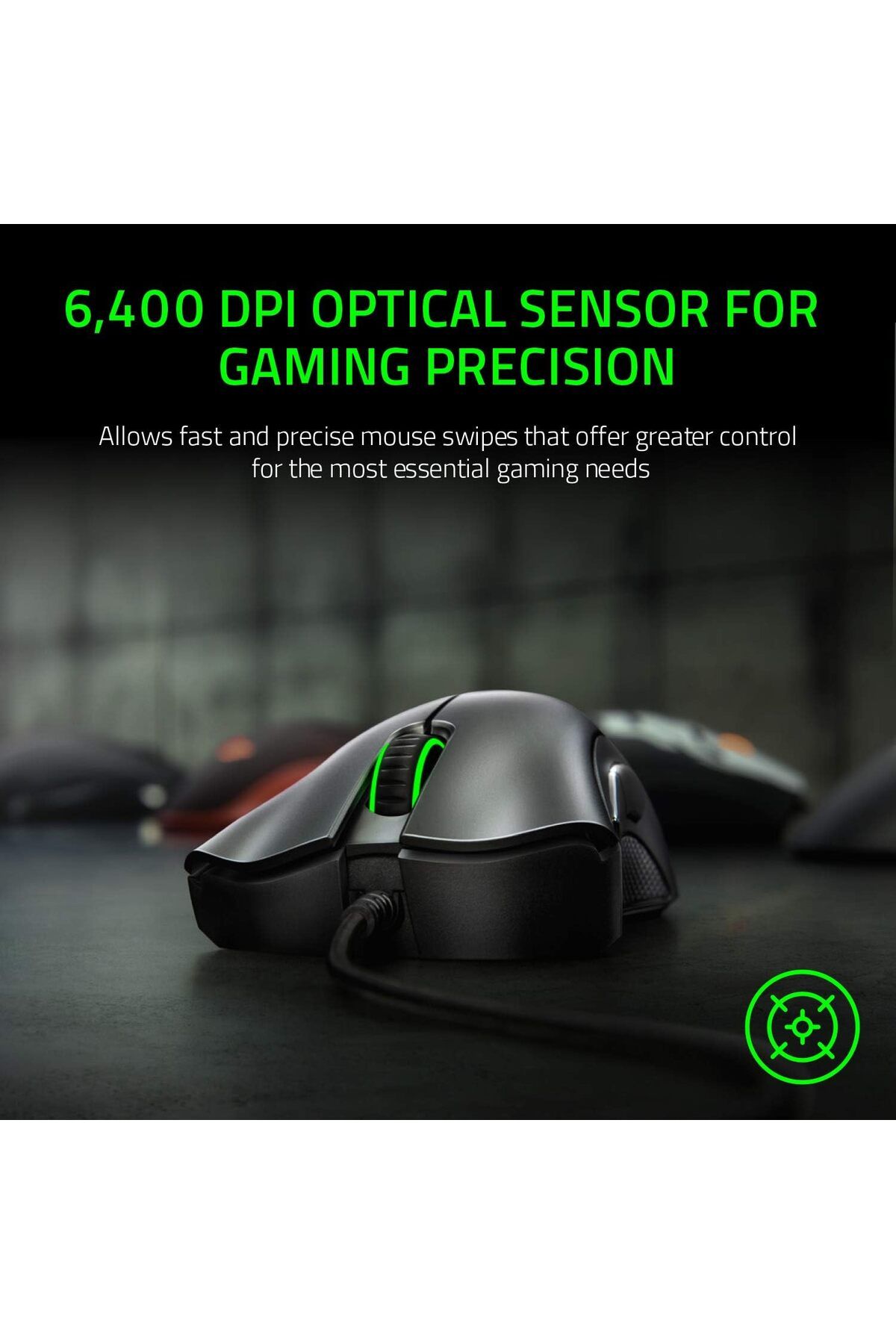 RAZER-ماوس الألعاب DeathAdder Essential: مستشعر بصري بدقة 6400 نقطة في البوصة - 5 أزرار قابلة للبرمجة - ميكانيكي 5