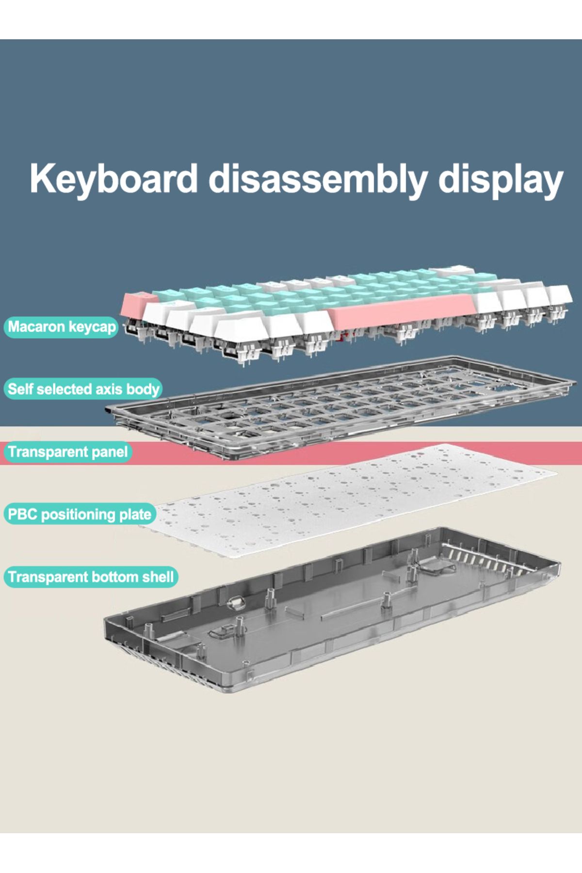 e-yooso-Z-11T Mechanical Keyboard,Blue Switches Mechanical Gaming Keyboard with RGB Backlight,61 Keys 8