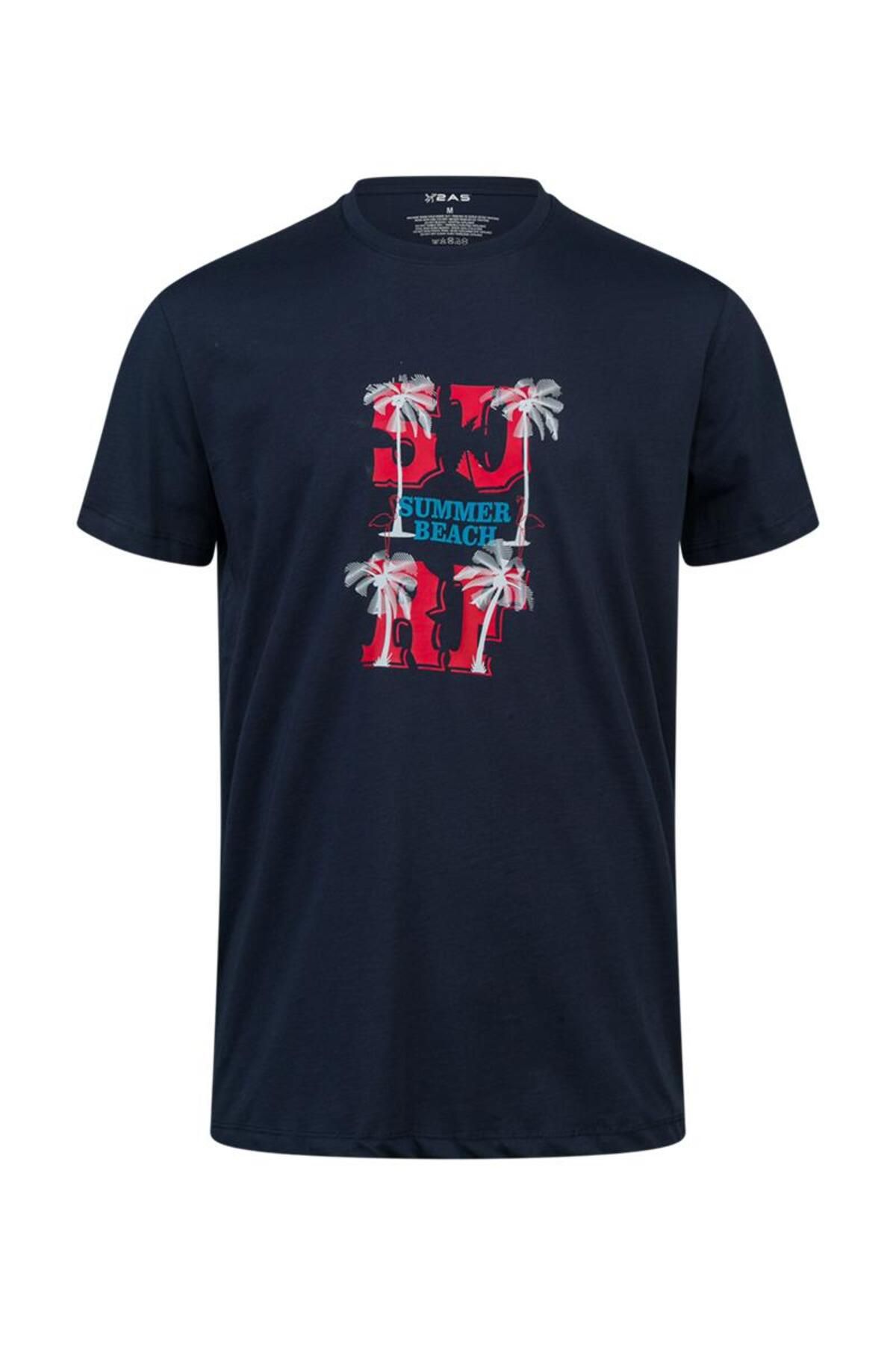 2AS Alex Baskılı Erkek Sıfır Yaka T-Shirt 047