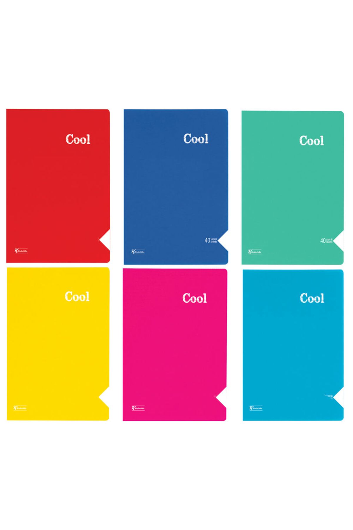 KESKİN COLOR Keskin Color A5 40 Yaprak Kareli Plastik Kapak Tel Dikişli Cool Defter 450602-99 (12 Li Paket)