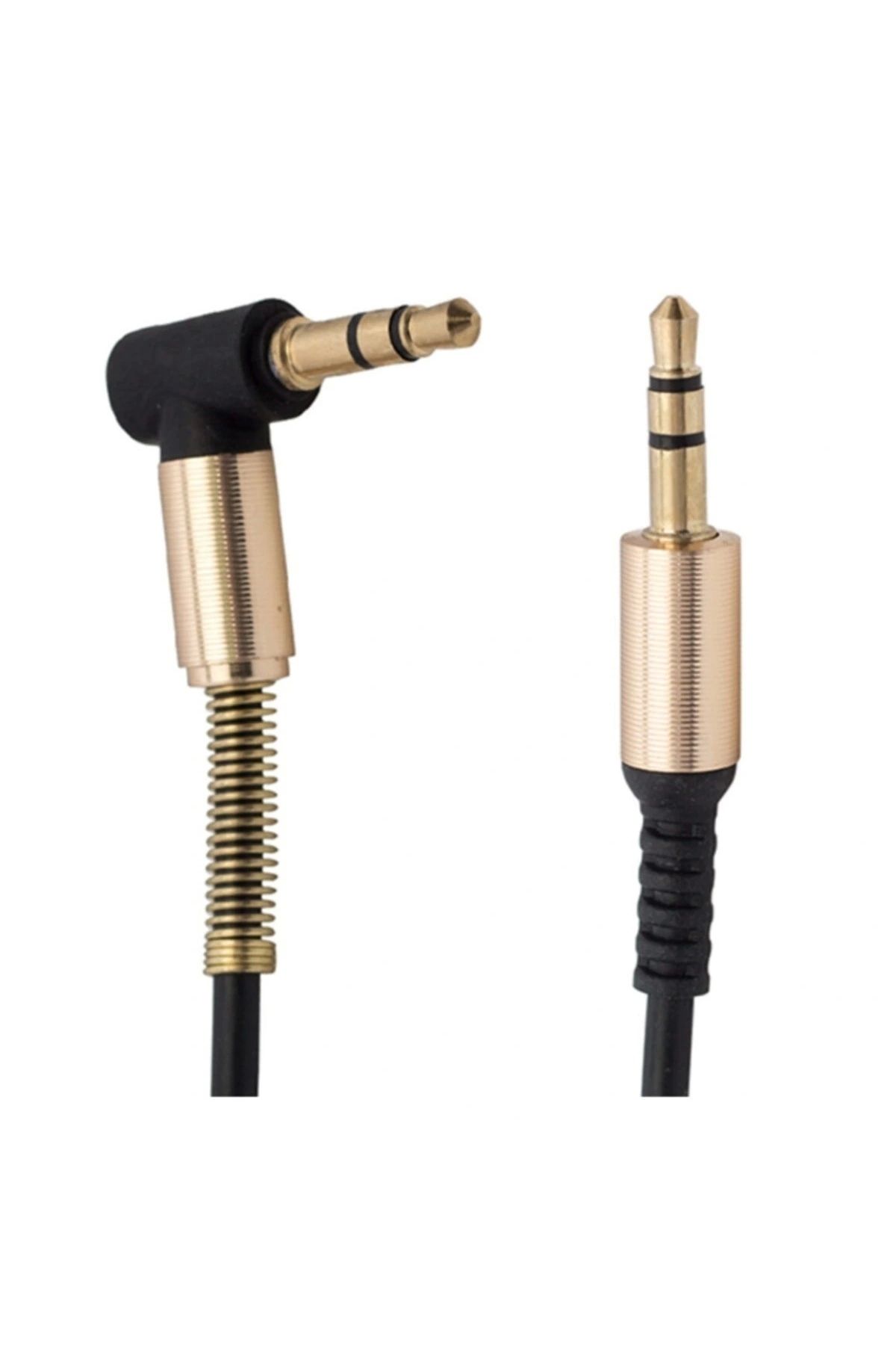 shopwave 3.5 Mm Metal Başlıklı Erkek/Erkek L Uçlu Jack Girişli Aux Stereo Ses Aktarma Kablosu (5047)