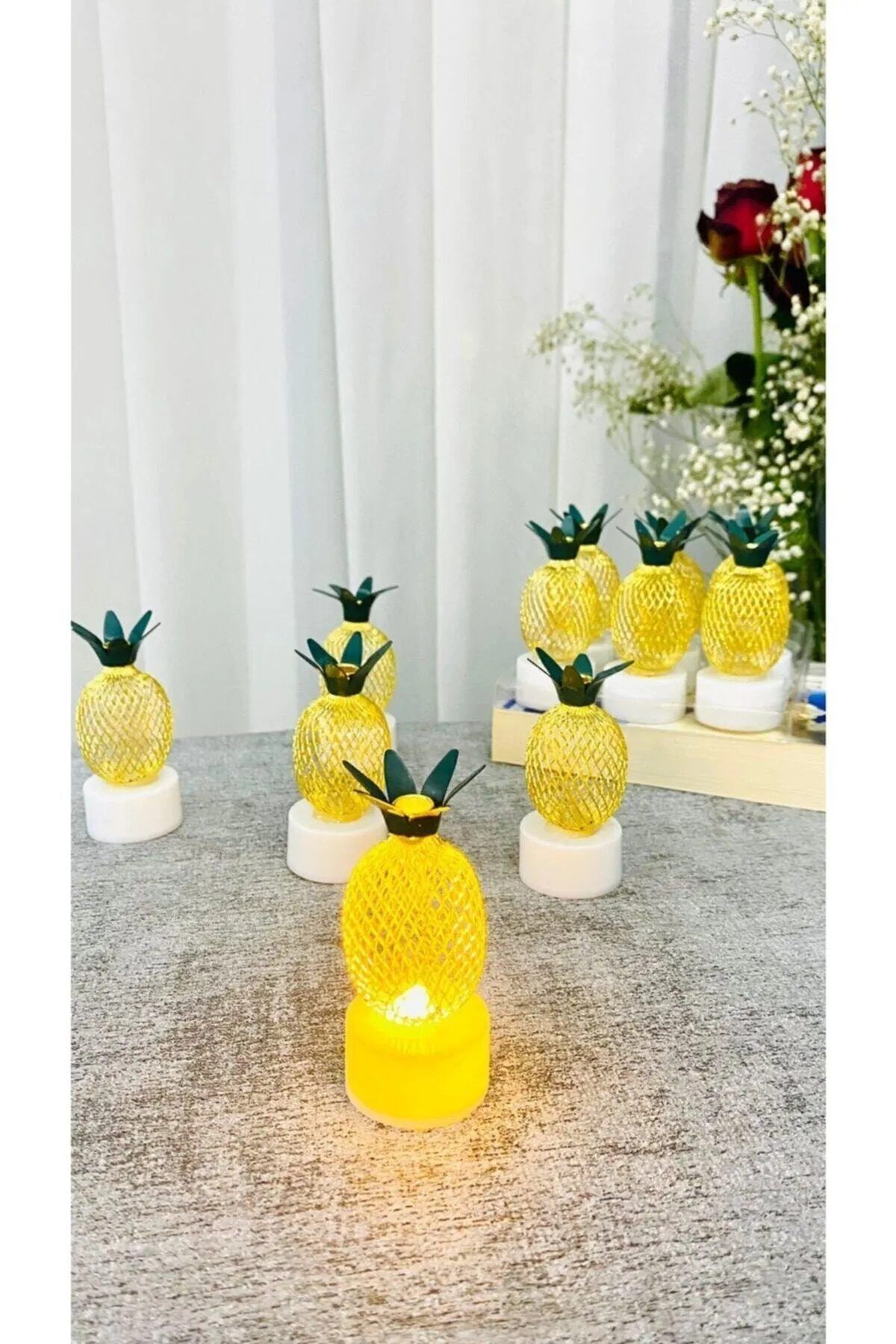 S PAZARIM Led Mum Ananas Metal 3 Adet (Lisinya)
