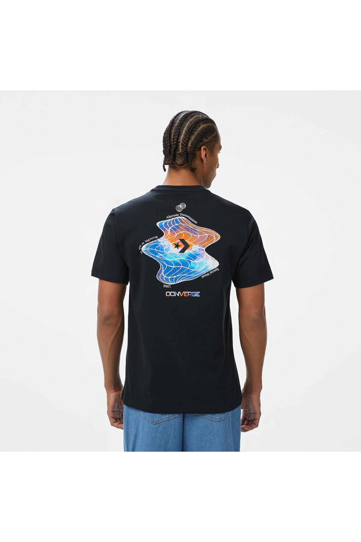 Converse Loose Fit Erkek Grafik Baskılı Siyah T-Shirt görsel 2