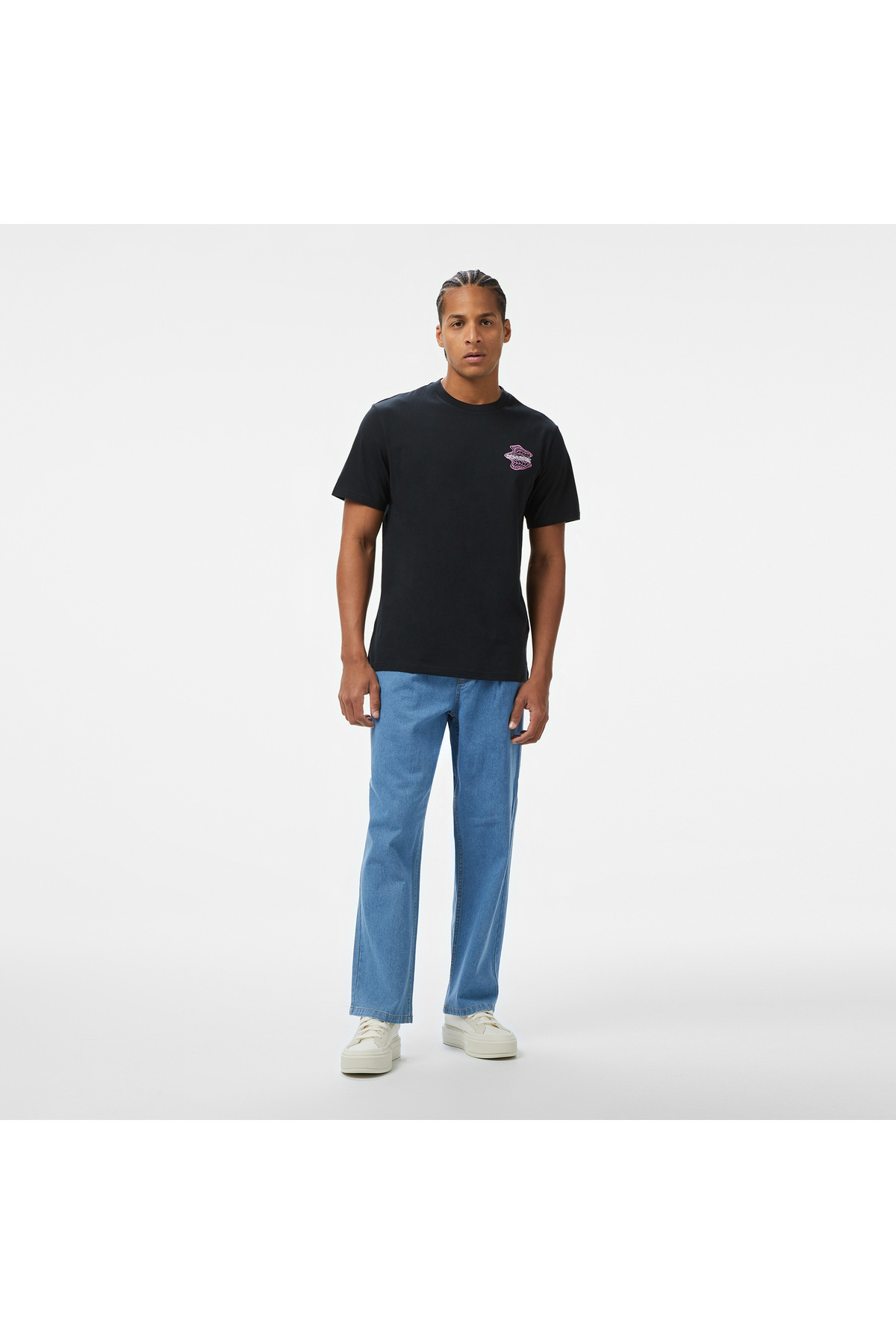 Converse Loose Fit Erkek Grafik Baskılı Siyah T-Shirt görsel 3