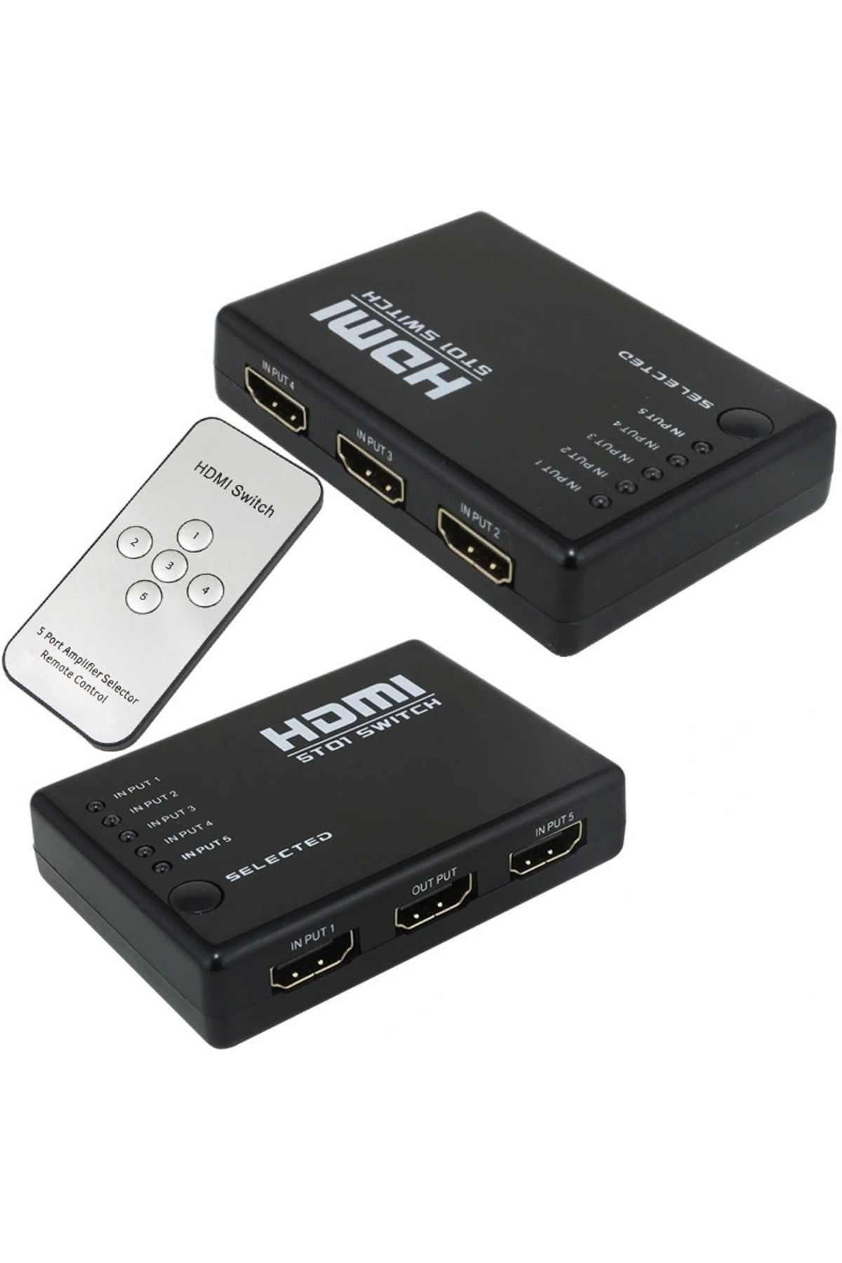 shopwave 5 GİRİŞ 1 ÇIKIŞ HDMI SWITCHER TOPLAYICI KUMANDALI ADAPTÖRSÜZ (5047)