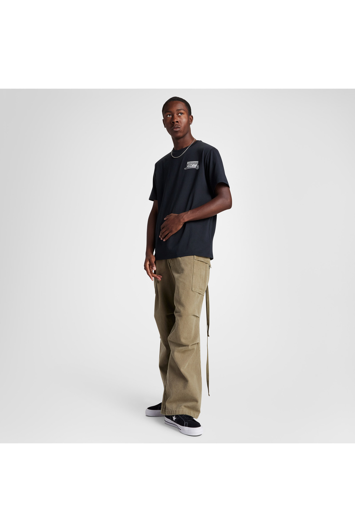 Converse Loose Fit Erkek Siyah T-Shirt görsel 2