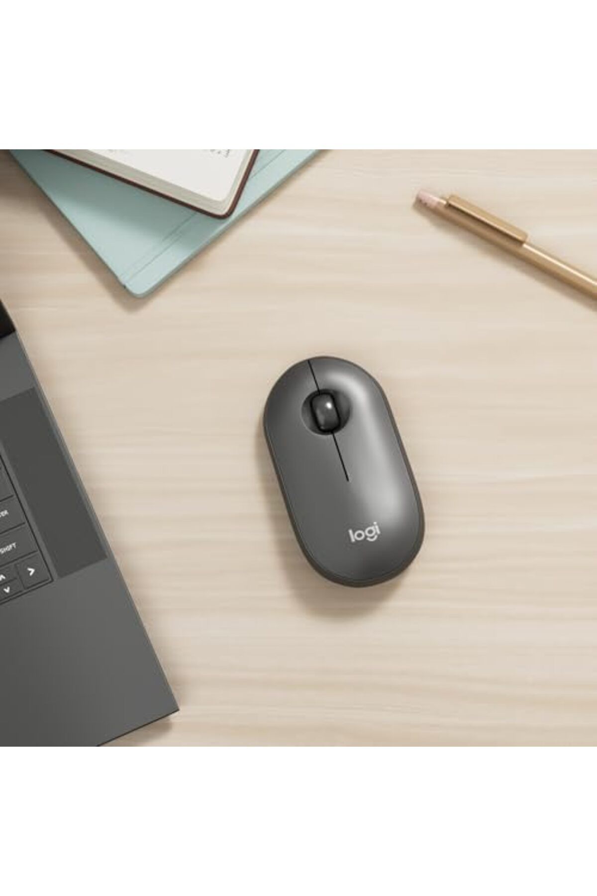 logitech-Pebble Mouse 2 M350s Slim Bluetooth Wireless Mouse, Portable, Customisable Button, Quiet Cl 3