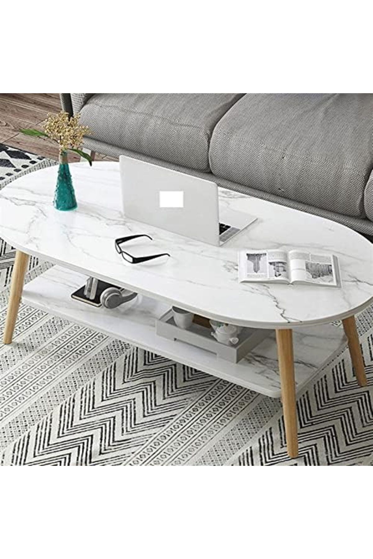 Generic-Coffee End Table, Nightstand, Industrial End Table Sofa Side Table Small Circle Table With 2-tier St 4