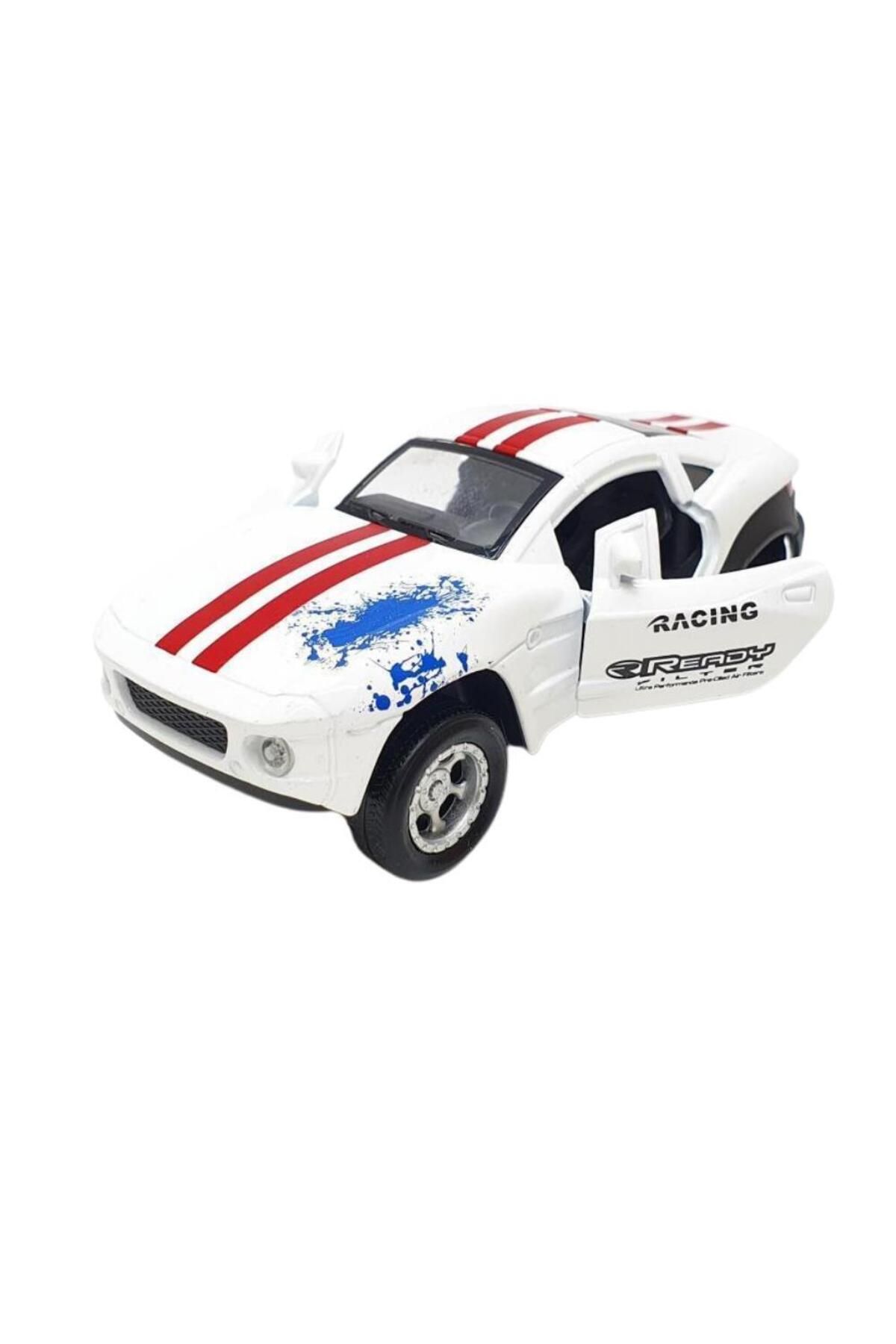 S PAZARIM Mustang Çek Bırak Spor Araba - Işıklı Sesli Model - FY6148-12D-Beyaz (Lisinya)