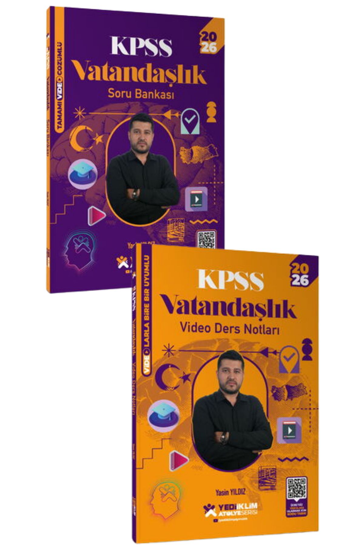 Yediiklim Yayınları 2026 KPSS Atölye Genel Kültür Vatandaşlık Video Çözümlü Soru Bankası+Video Ders Notları-2 KİTAP-SET