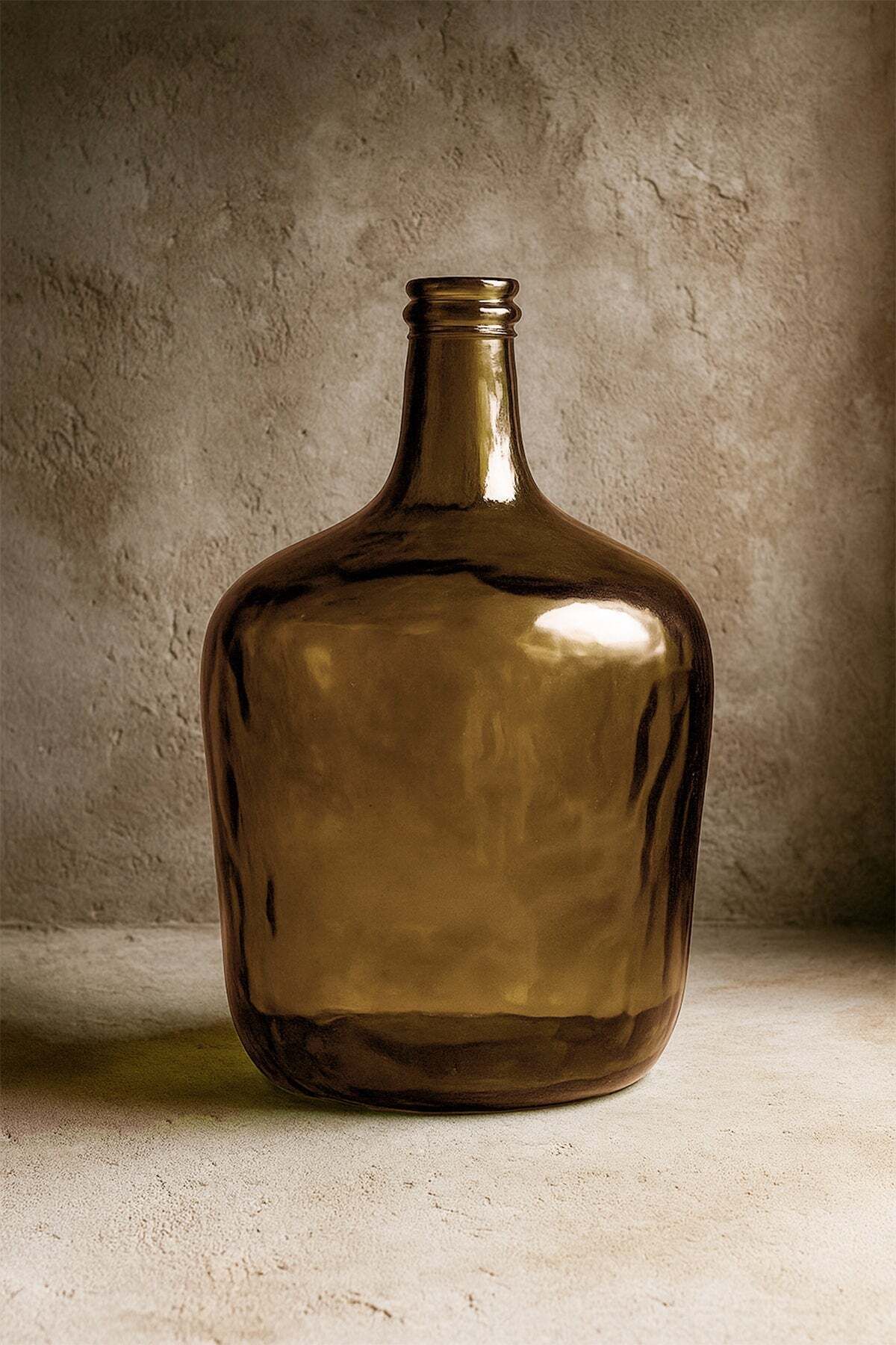 Barine Düz Büyük Cam Vazo 25x38 cm Amber
