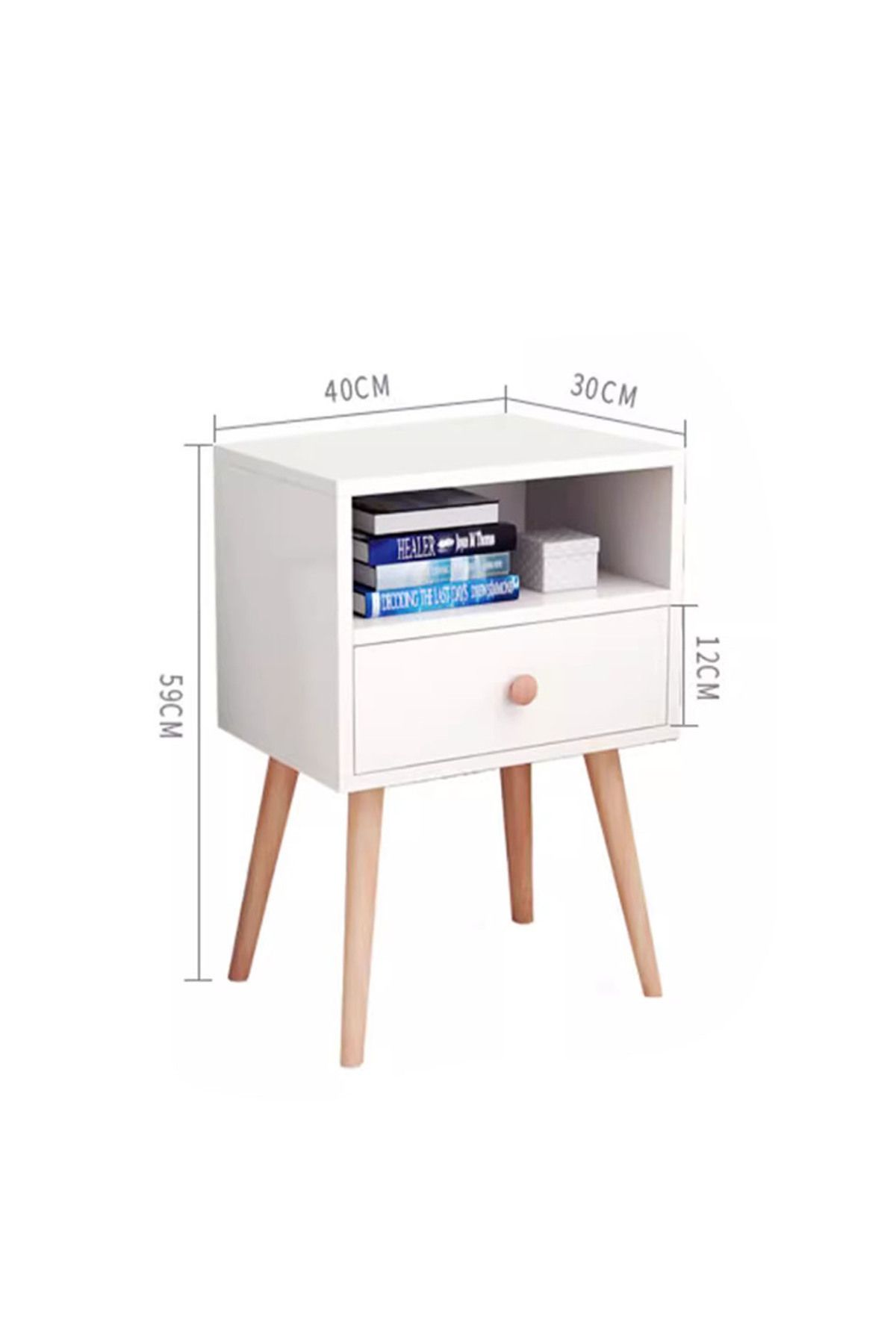 sharpdo-Small Bedside Table Bedside Organizer with Single Drawer Storage for Bedroom, Dorm and Small Spaces 4