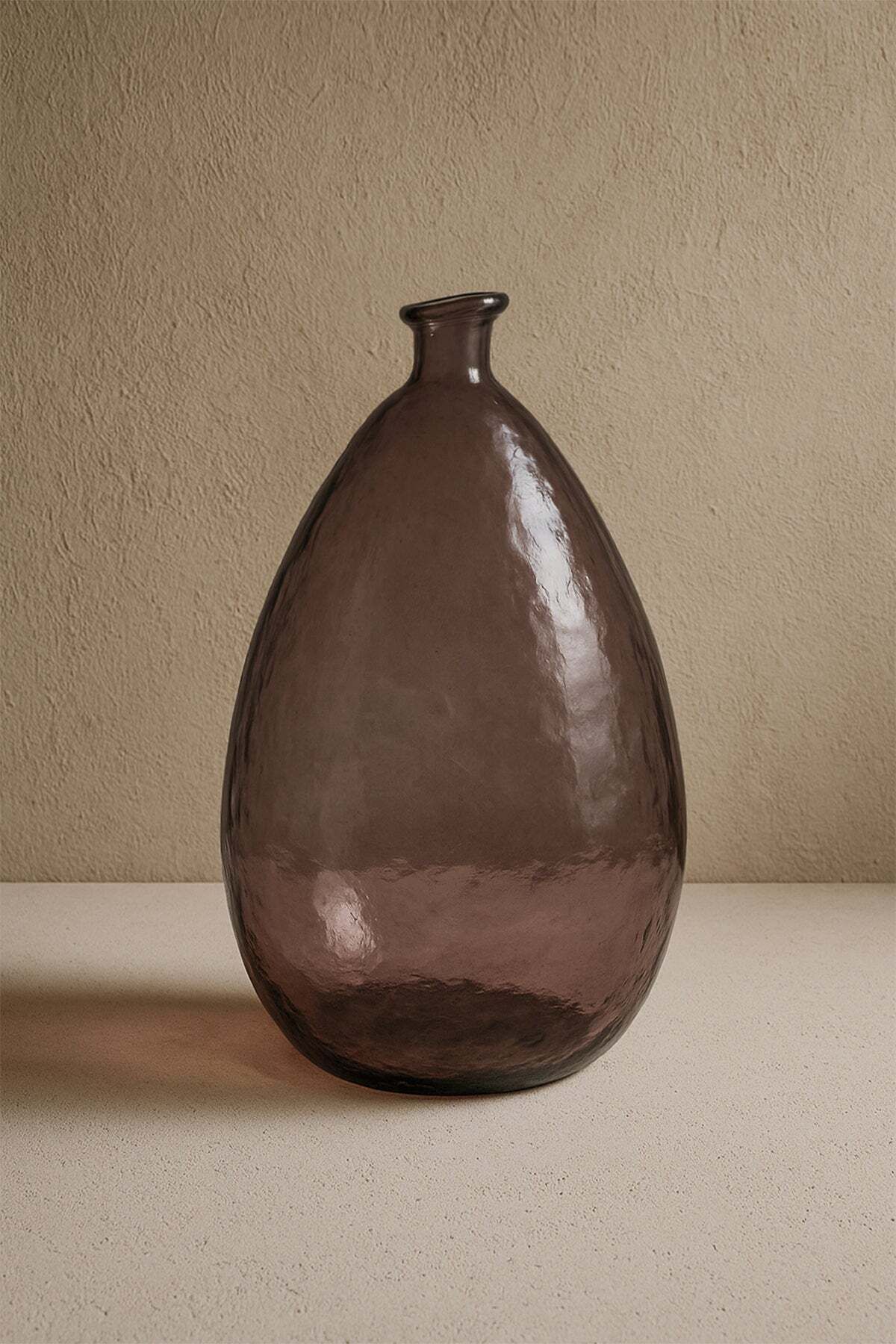 Barine Balon Şeklinde Cam Vazo 25x47 cm Mor