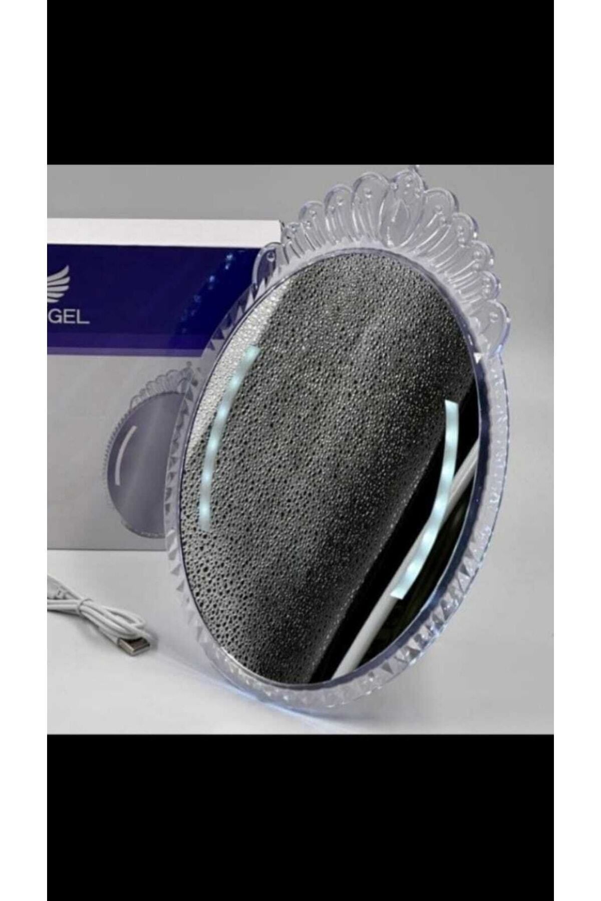 Elioure Şeffaf LED ışıklı taşınabilir makyaj aynası, şarj edilebilir ve parlak aydınlatmalı