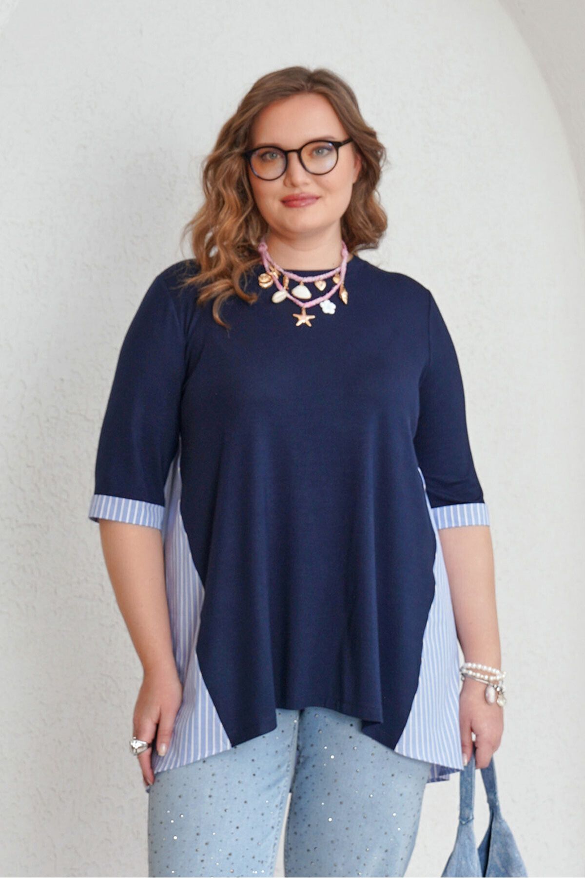 Büyük Moda POPLİN DETAYLI TİŞÖRT