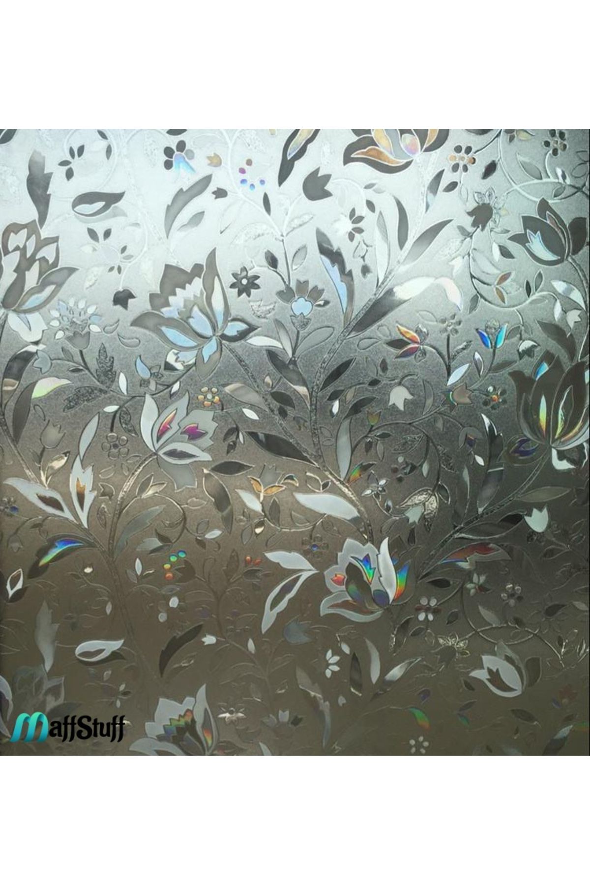MaffStuff Folie Decorativa Geamuri, Model Floral Lalea 3d, Pentru Intimitate Si Protectie Solara, 60x200 Cm - One Size