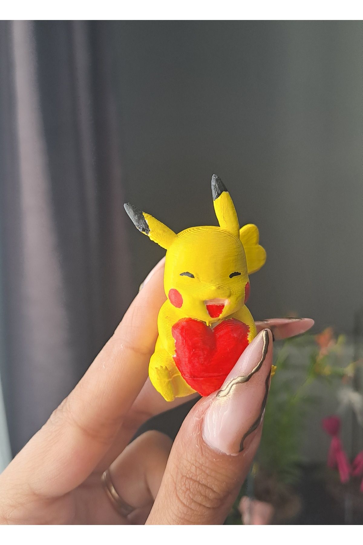 Gonulella Mini Pikachu Figür Kalpli Pikachu Figür 5 Cm