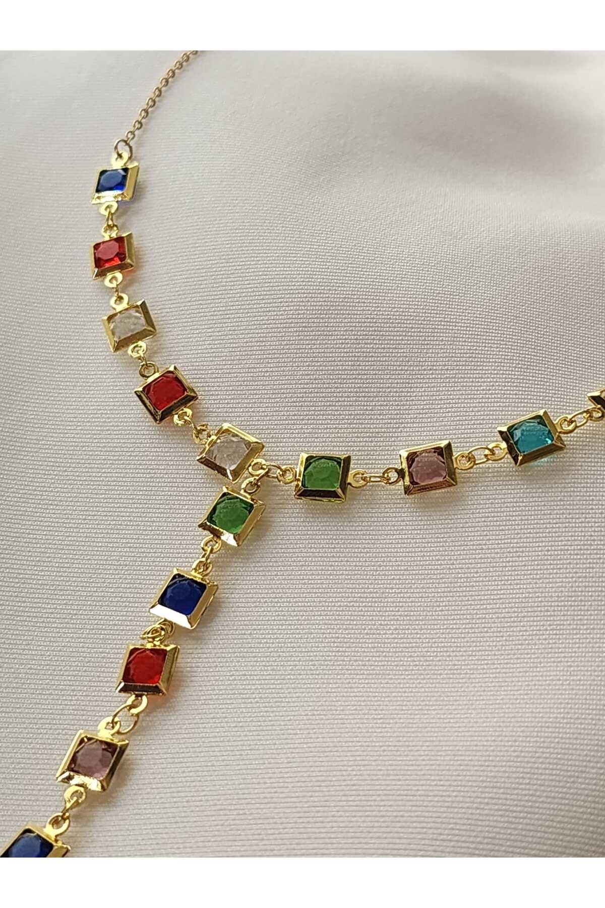 ZÜLİSCH Y KOLYE ÇELİK RENKLİ GOLD PASLANMAZ SUYA DAYANIKLI