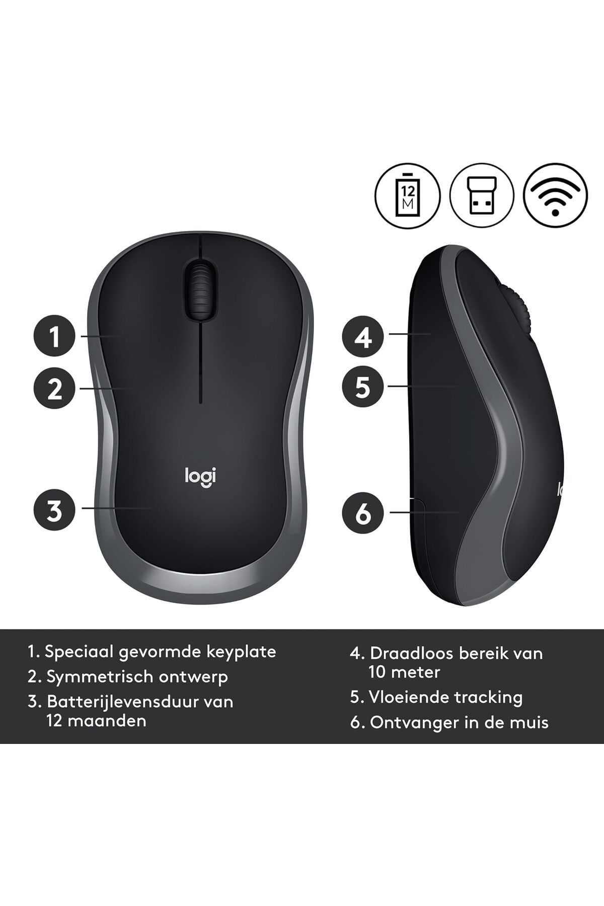 logitech-M185 Wireless Mouse, Swift Gray 7