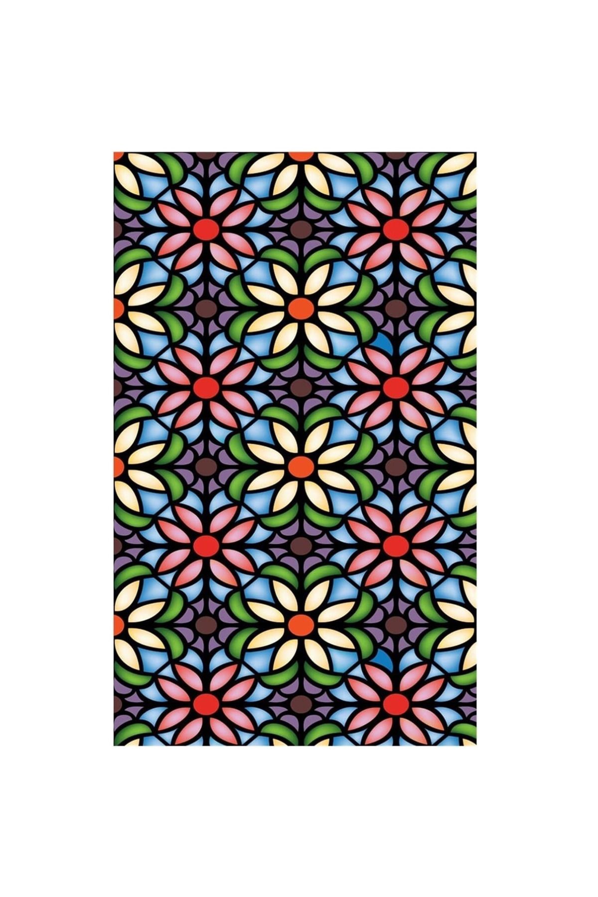 MaffStuff Folie Pentru Geamuri Cu Protectie Solara Si Intimitate, Cu Efect De Vitraliu, Model Caleidoscop - One Size