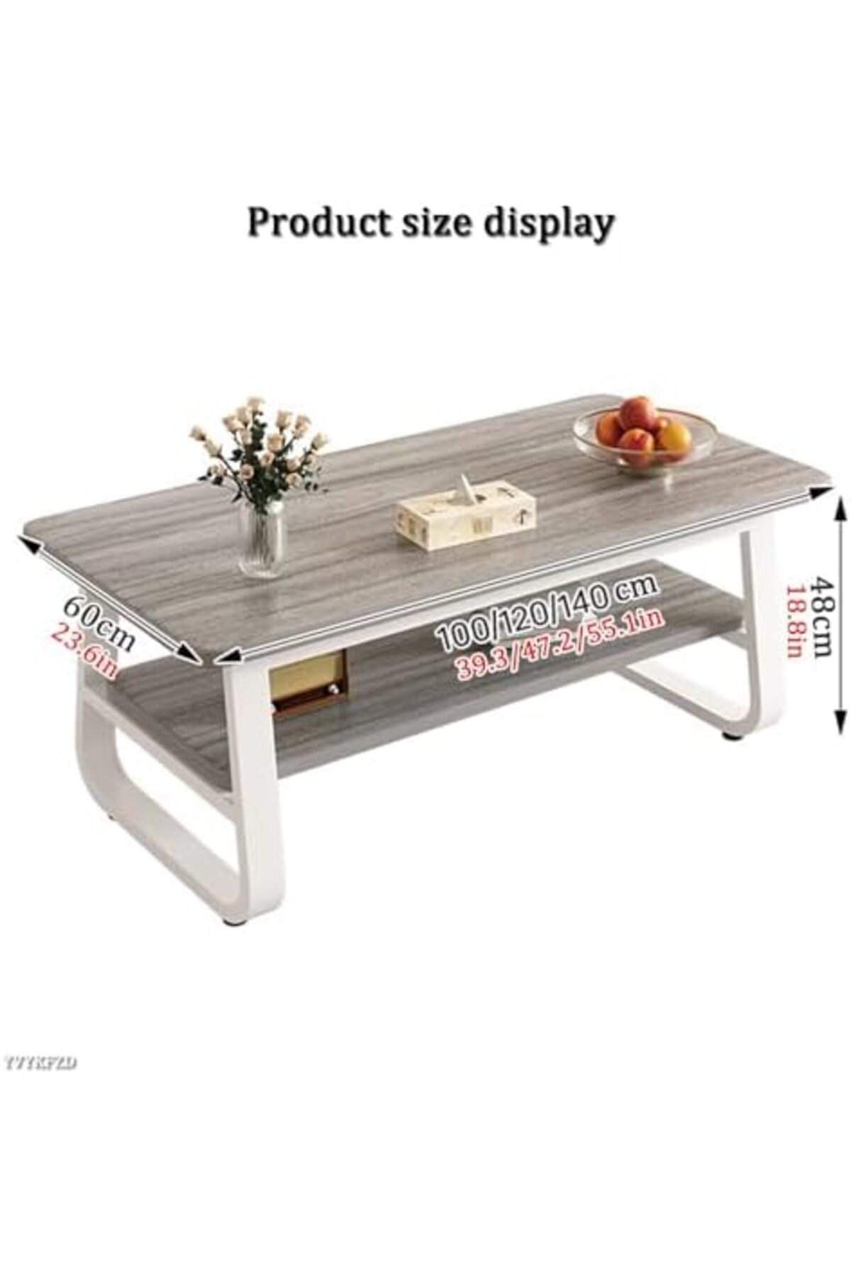 Generic-Coffee Table Coffee Table 2-Layer Industrial Cocktail Table Multi-Function Shelf, Used in Bedroom Li 4