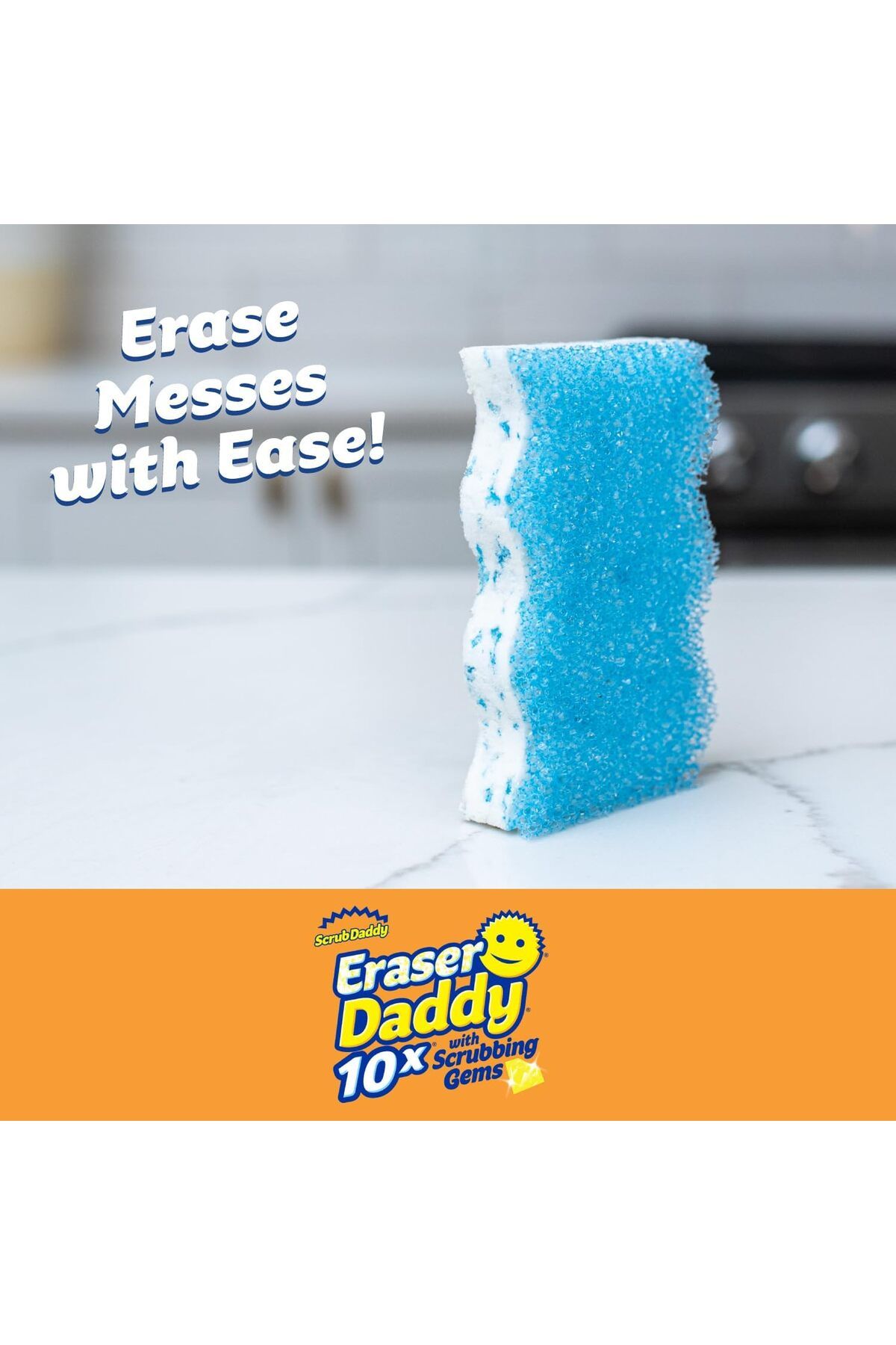Scrub Daddy-Eraser Daddy With Scrubbing Gems Lasts 10X Longer Set Of 2 Assorted 3