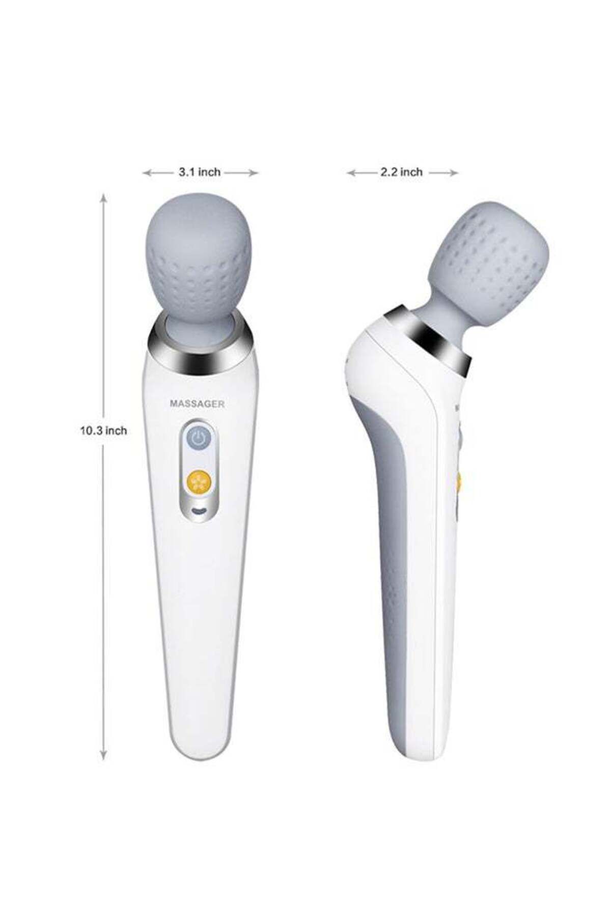 COOYA-Portable Wireless Handheld Massager with 6 Speed Modes, USB Charging, Silent Operation (White) 2