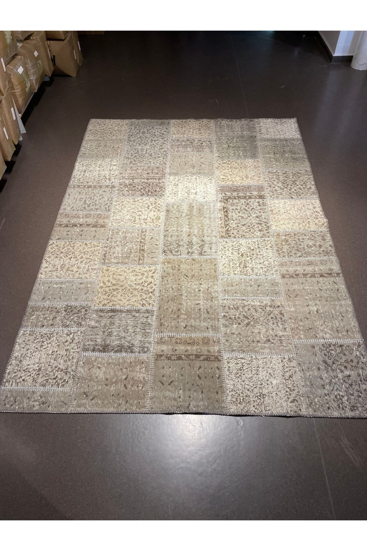 KOZZY HOME Patchwork El Yapımı Yün Halı Vintage El Dokuma %100 Kök Boya Klasik Desenli Modern Halı (NO-180)